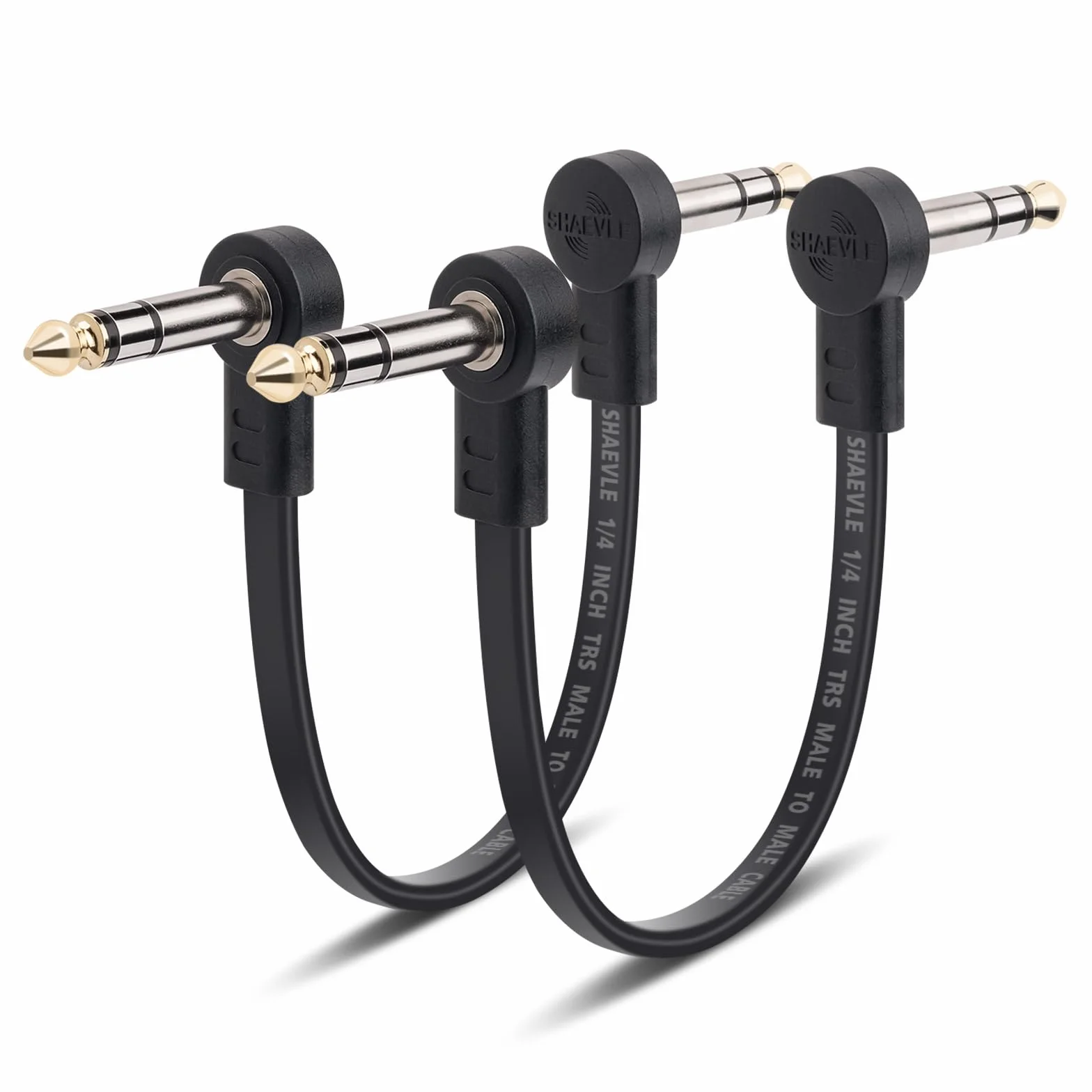 TRS Guitar Patch Cable 1/4 cala Right Angle Effect Cord, Noise Free Board Patch Cables, Low Profile Stereo TRS Effect Patch Cords for Pedals