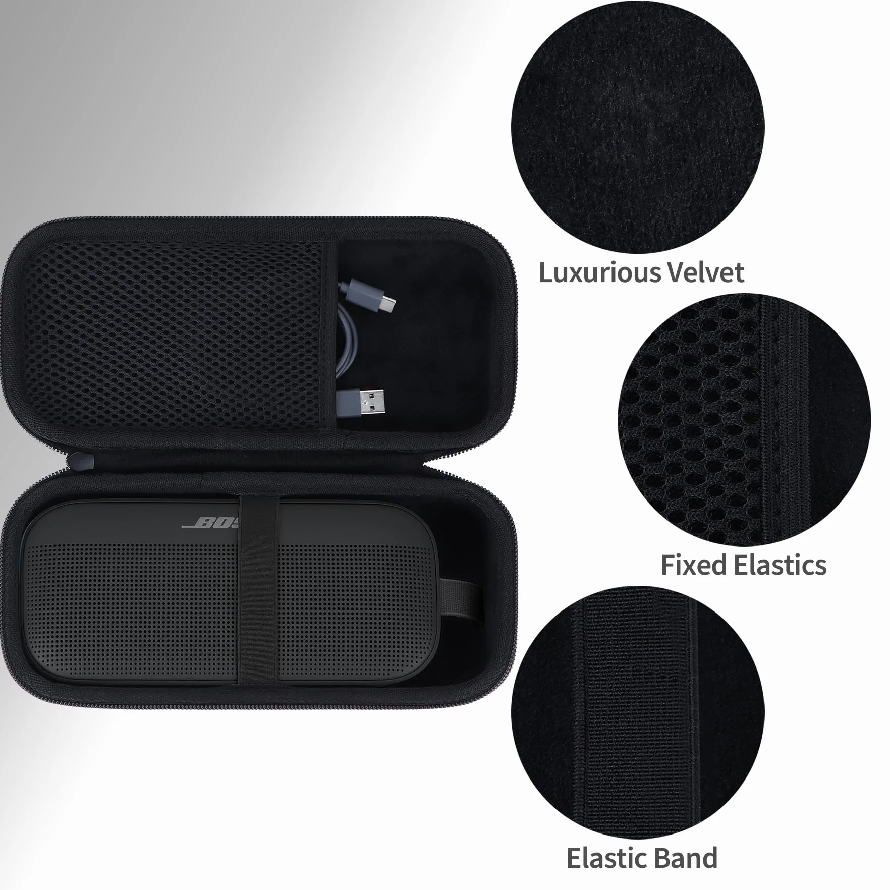 Twarde etui ochronne do Bose SoundLink Flex 2. generacji czarny