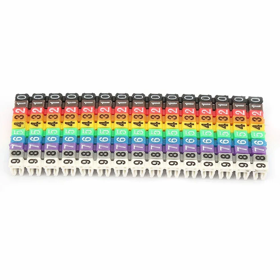 100/150 Szt. 1.5/2.5/4/6mm² Numeracja Drutu Znacznik Cyfrowy Numer Rury Znaczniki Drutu Etykieta Rura Znacznik Kablowy Kolorowy Numer Drutu(150 szt. -1,5 mm 1,5 kwadratowy)