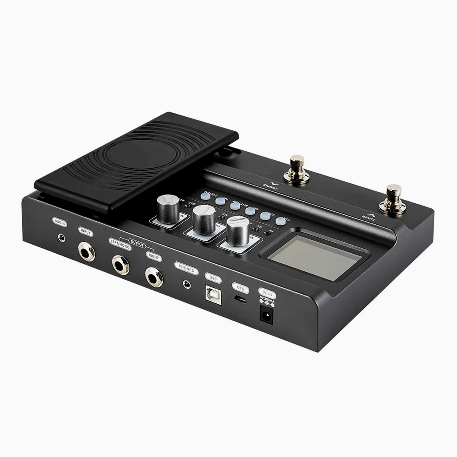 Efekty Do Gitary Elektrycznej Czarny Multiefektowy Pedał Gitarowy Z 200 Wbudowanymi Presetami I 55 Symulacjami Wzmacniaczy(FX100 JP)