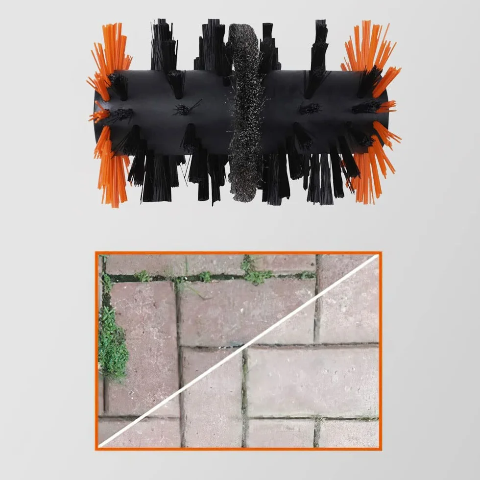WORX WA0293 szczotka do fug z twardego drutu strumieniowego do akumulatorowego czyszczenia powierzchni WG441E, nadaje się do czyszczenia fug i chwastów, oryginalna część zamienna, łatwy montaż bez