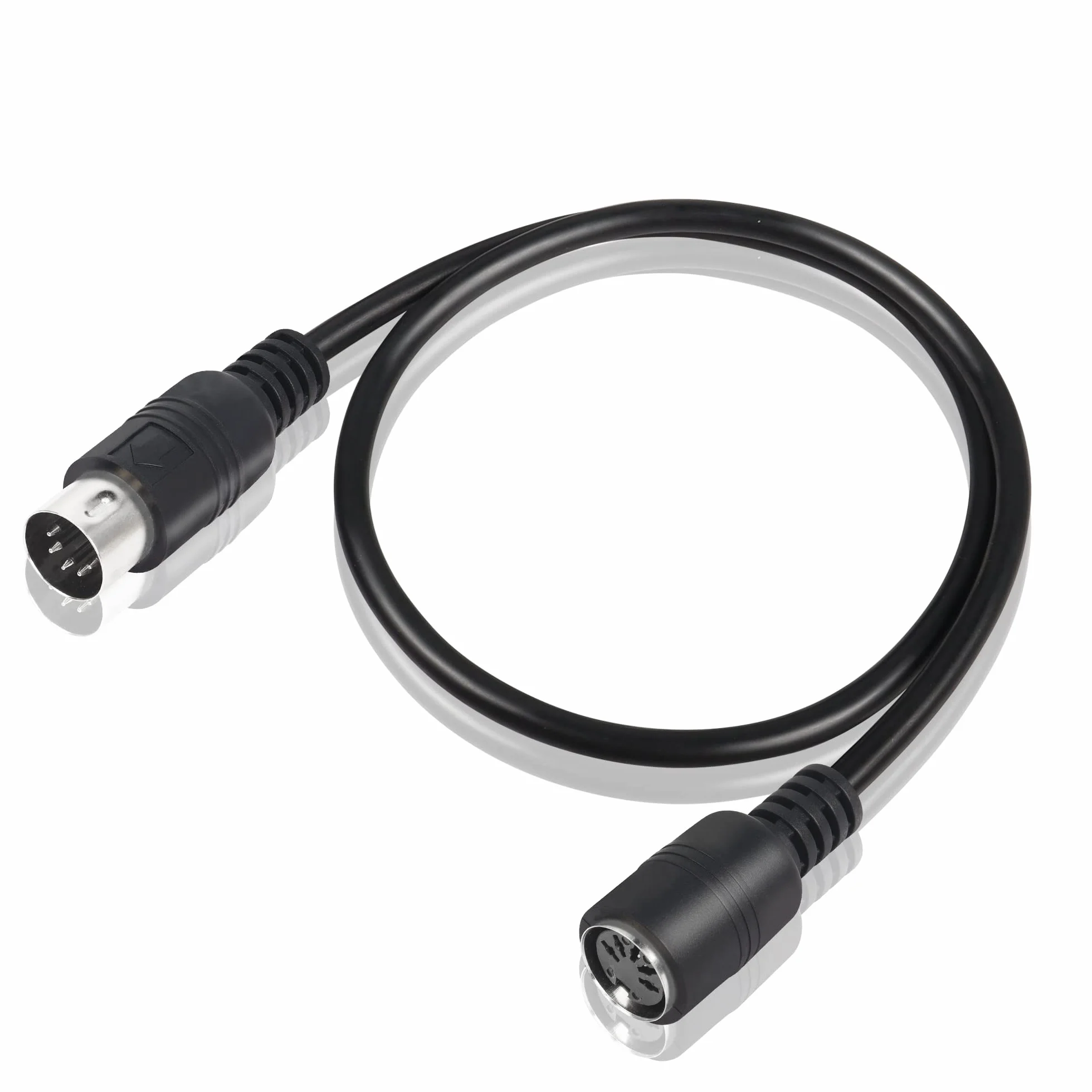 Kabel przedłużający MIDI DIN 5-pinowy męski na żeński kabel audio do syntezatora klawiatury MIDI, organów, fortepianu elektrycznego, gitary MIDI (50 cm)