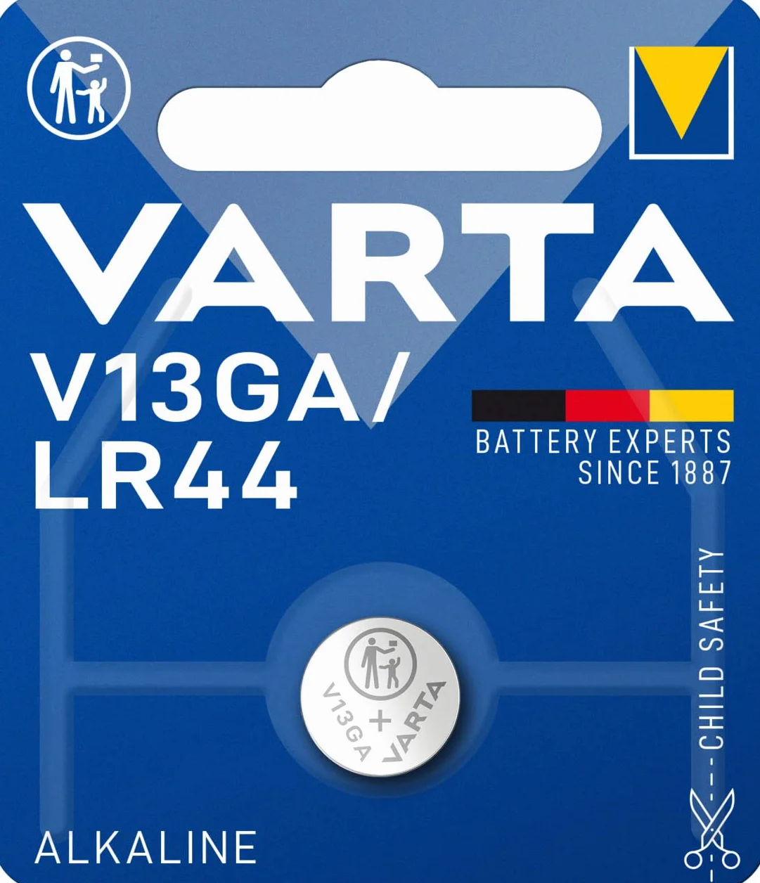 VARTA Baterie Electronics V13GA alkaliczne ogniwo guzikowe, 1 opakowanie ogniw guzikowych w oryginalnym opakowaniu typu blister