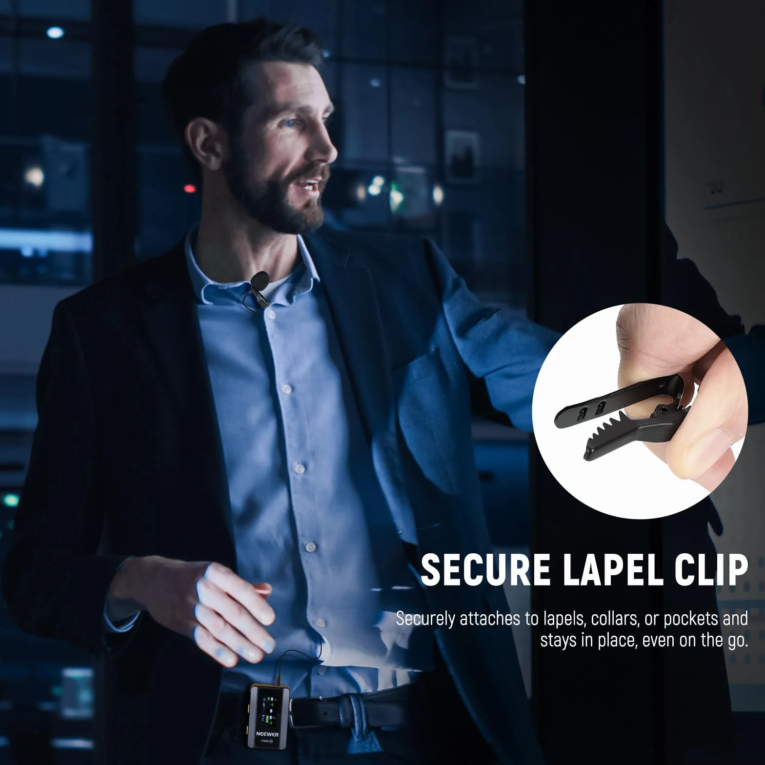 NEEWER Mikrofon Lavalier Lapel (2 sztuki), wielokierunkowy pojemnościowy przewodowy klips na mikrofon Lav na scenie YouTube na żywo kompatybilny z bezprzewodowym nadajnikiem mikrofonowym Rode GO II 2