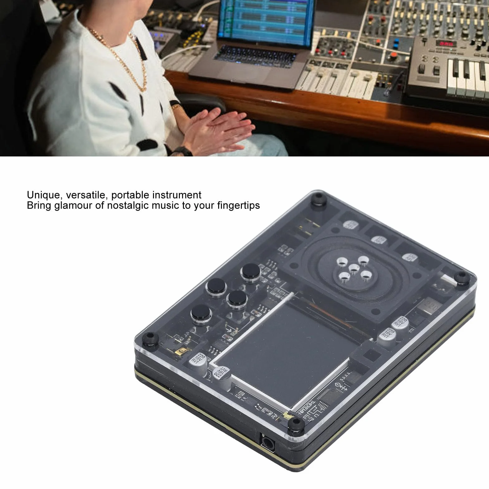 Mini Theremin Muzyczny Elektroniczny Instrument Kreatywny z Wyświetlaczem Ekranu, Mini Instrument Muzyczny