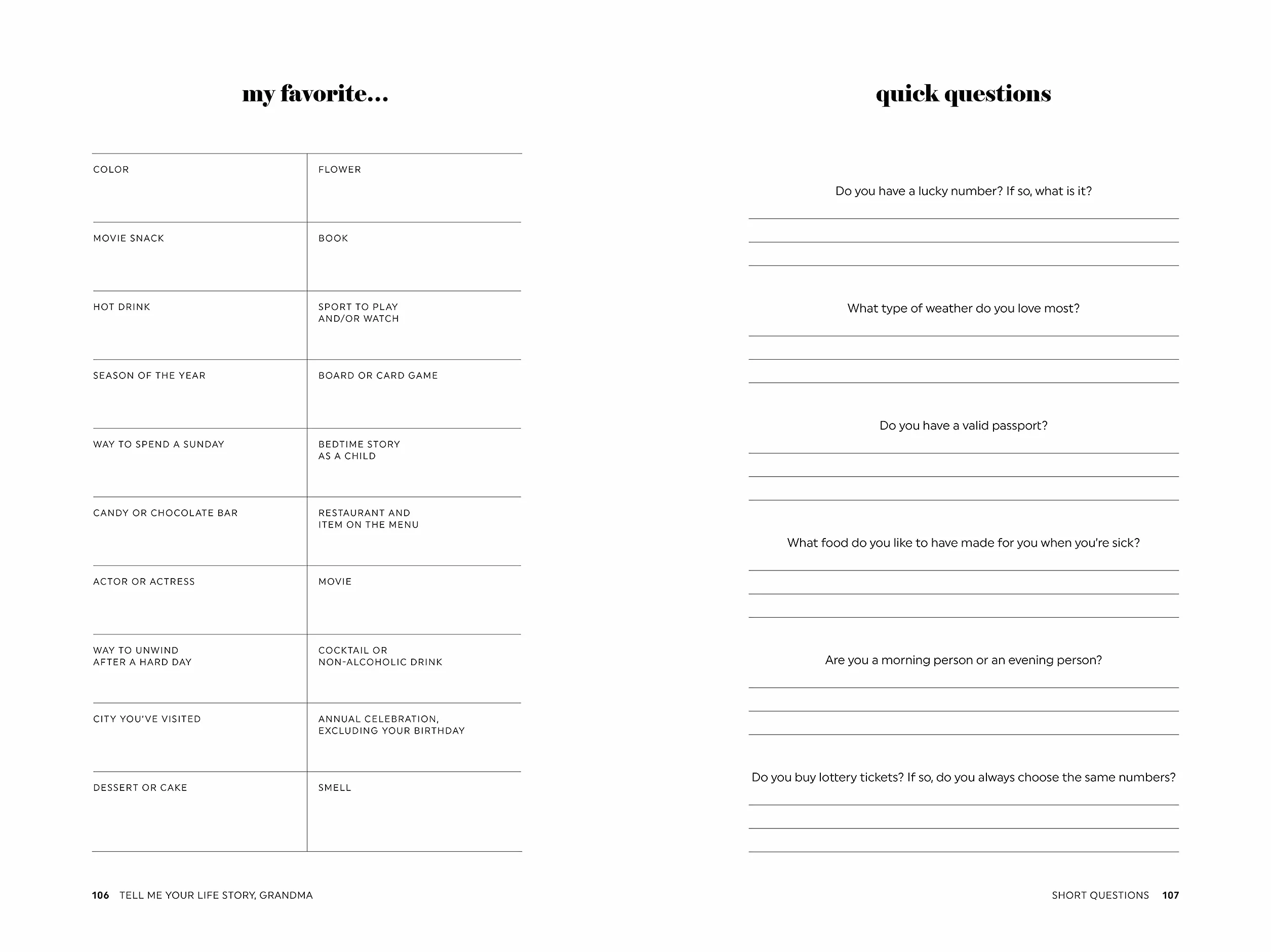 Tell Me Your Life Story, Grandma: A Grandmother’s Guided Journal and Memory Keepsake Book