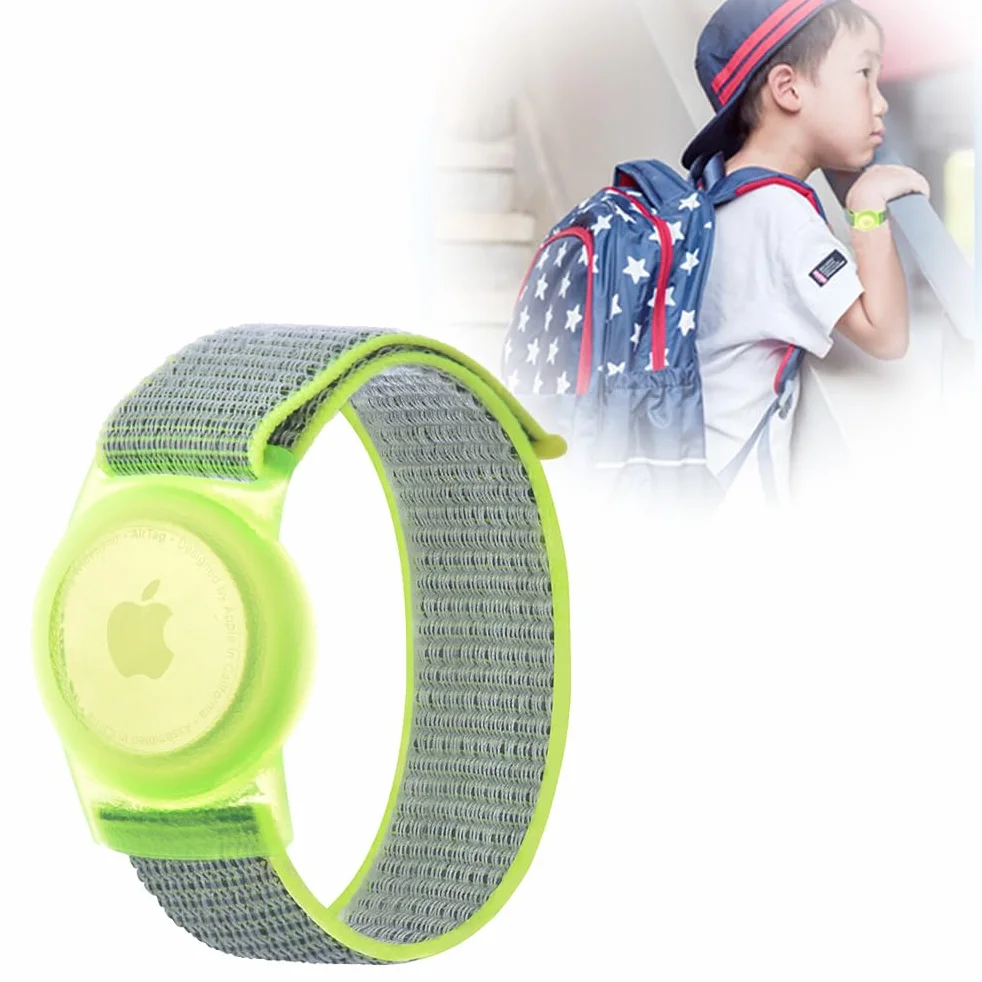 Etui na nadgarstek dla dzieci dorosłych opaska na nadgarstek do regulowanego trackera lokalizatora anty-zarysowania bransoletka GPS do AirTag (kolor zielony)