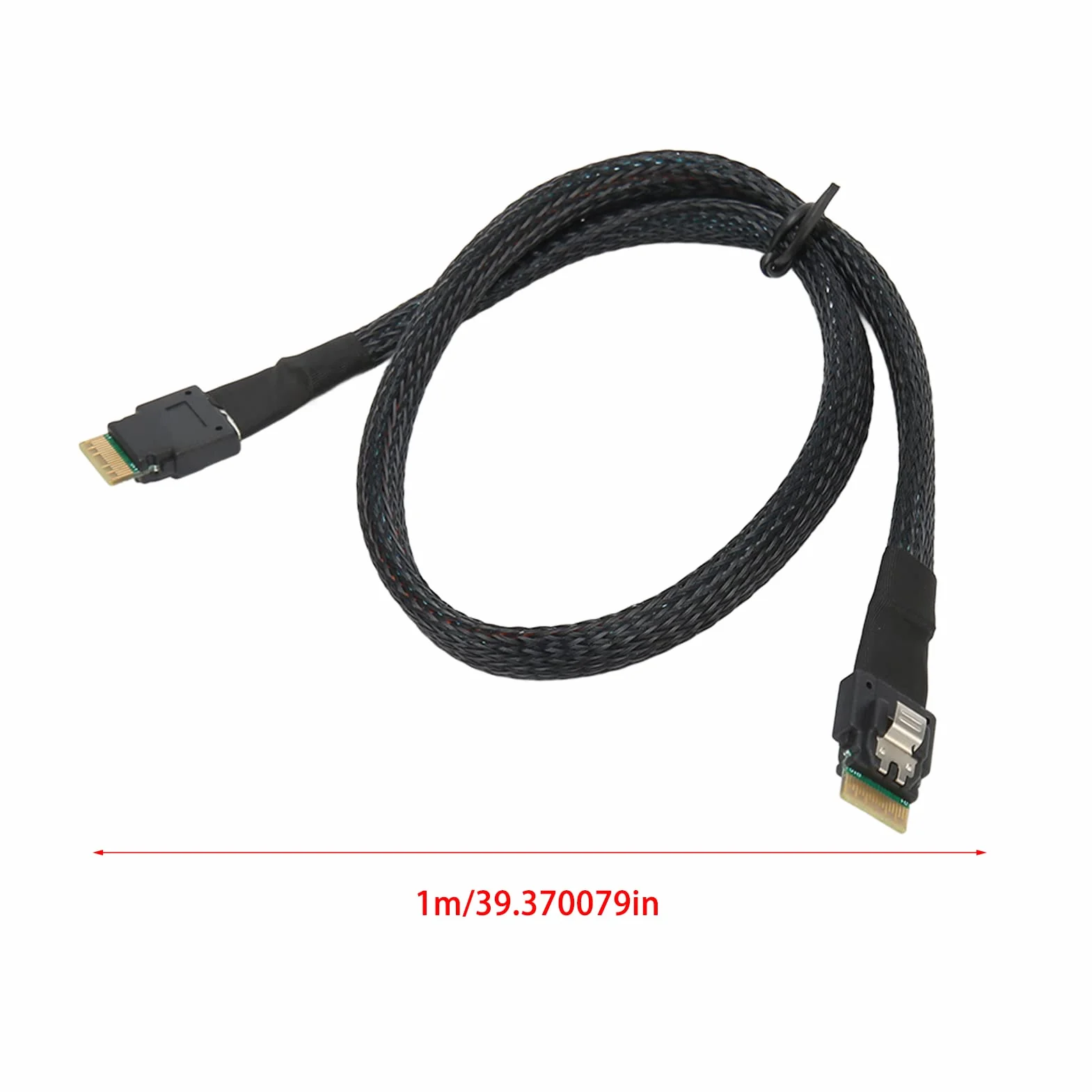 Wąski Kabel SAS, SAS 4.0 SFF 8654 4i 38pin Host do SFF 8654 Wąski Kabel Docelowy SAS, 12 Gb/s Ocynowana miedź Kabel Micro SATA do Obudowy Komputera Stacjonarnego HDD (1 m / 3,3 stopy)