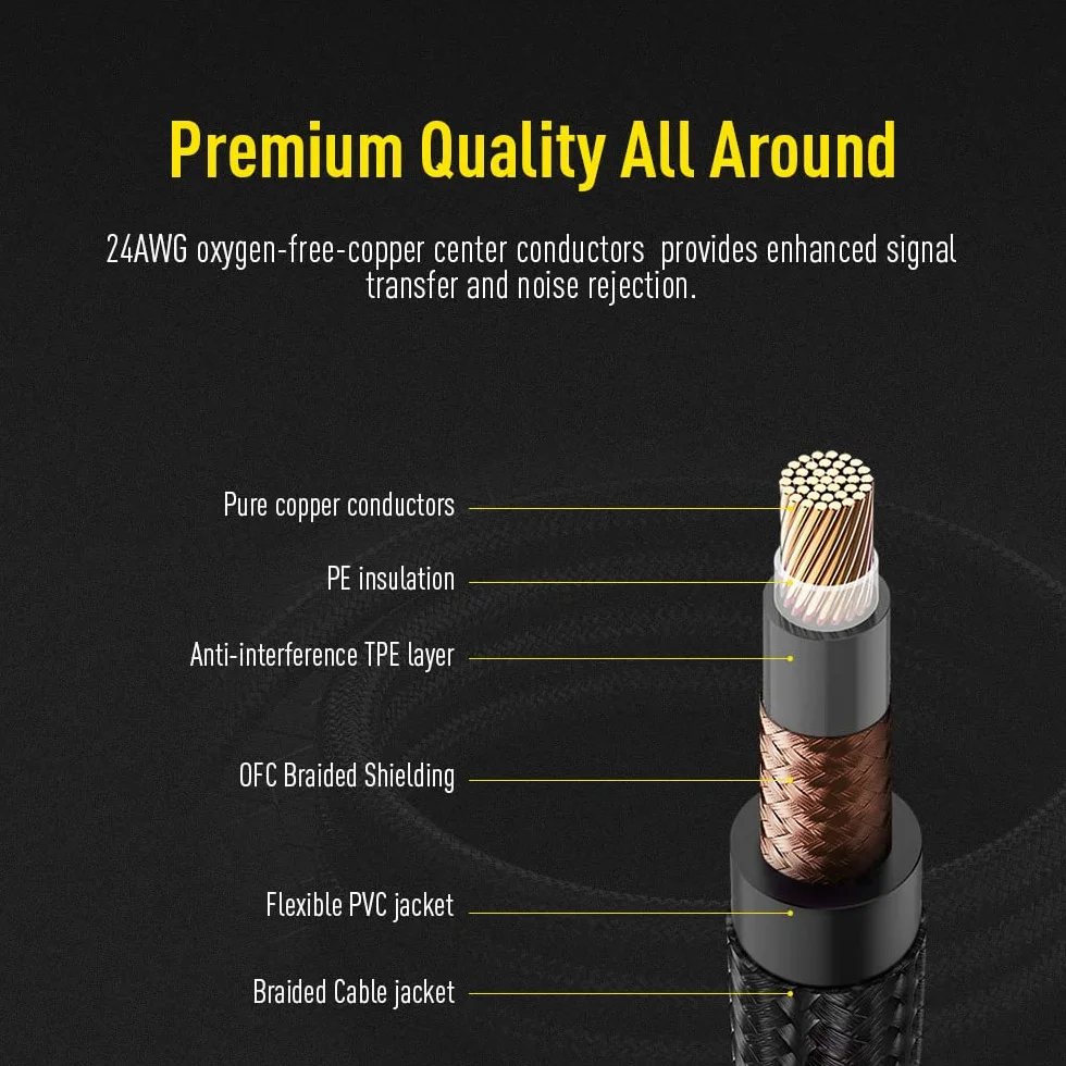 SONICAKE 3 m kabel do instrumentów gitarowych, 6,3 mm, ochrona przed hałasem, z wtyczką kątową i standardowym jack, czarny