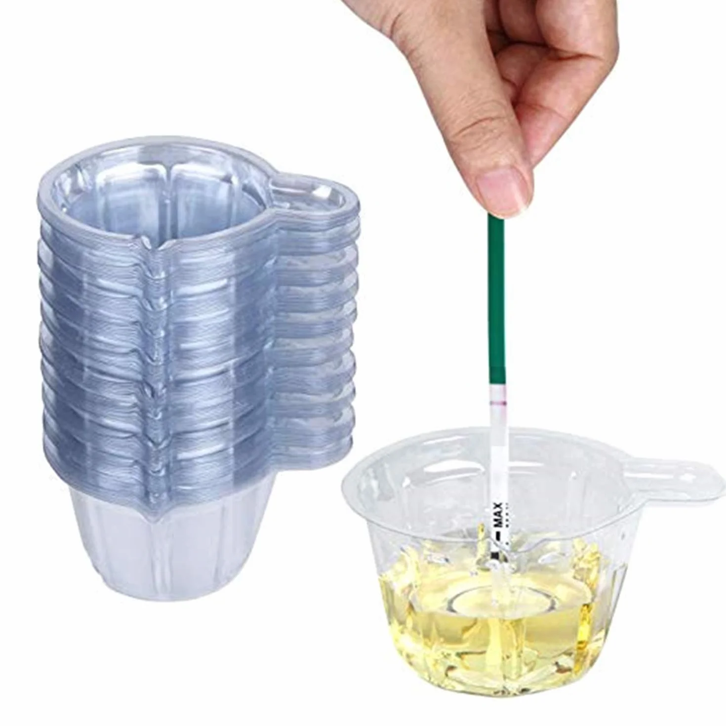 JinYu 50 sztuk kubków do moczu z tworzywa sztucznego, jednorazowe kubki na próbki moczu do testów ciążowych, 40 ml/50 ml (50 ml)