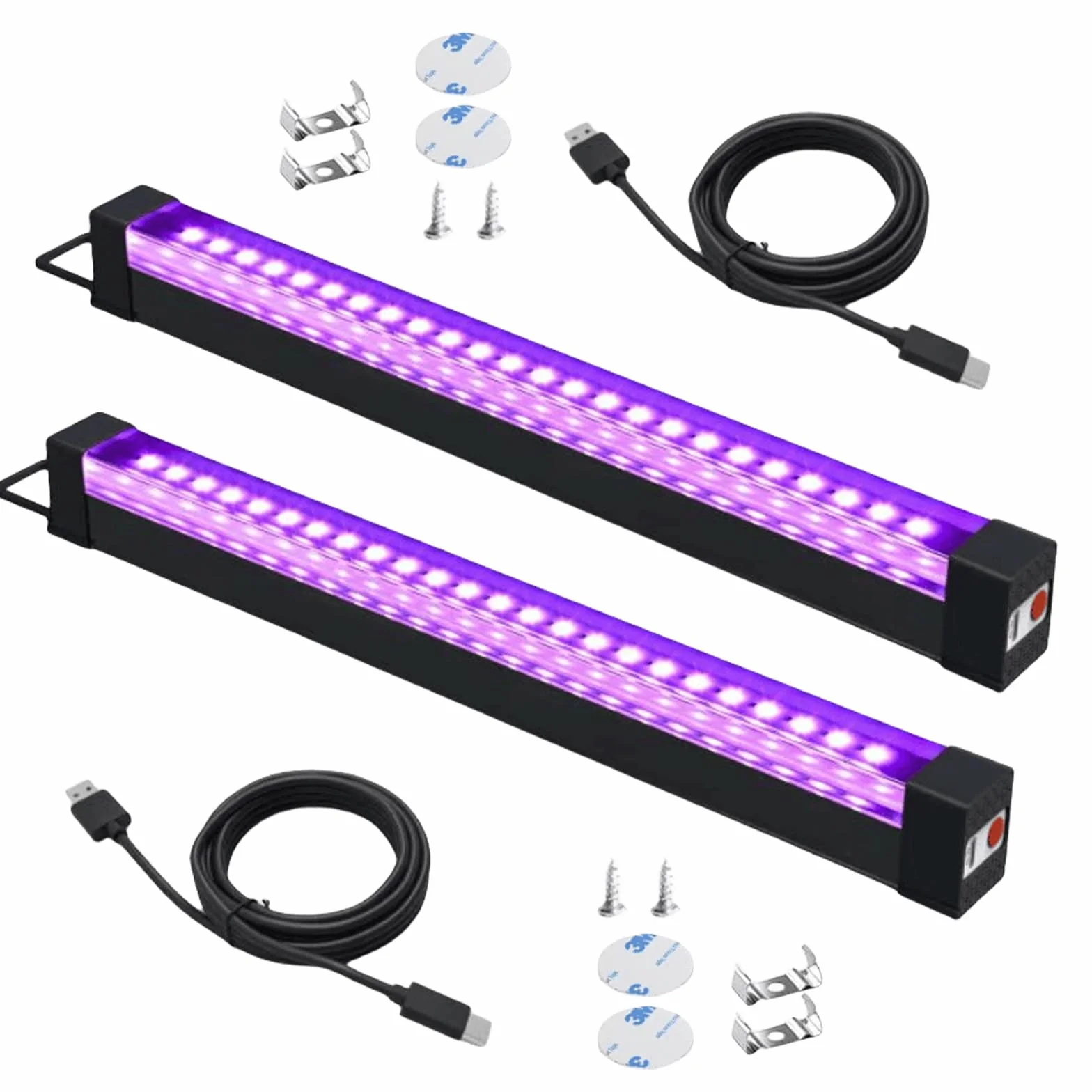 PORFOYO 2 sztuki LED czarne światło bary przenośna lampa UV rurka fioletowa lampa LED rura UV na wieczór, farba fluorescencyjna, plakat fluorescencyjny, Halloween, Boże Narodzenie