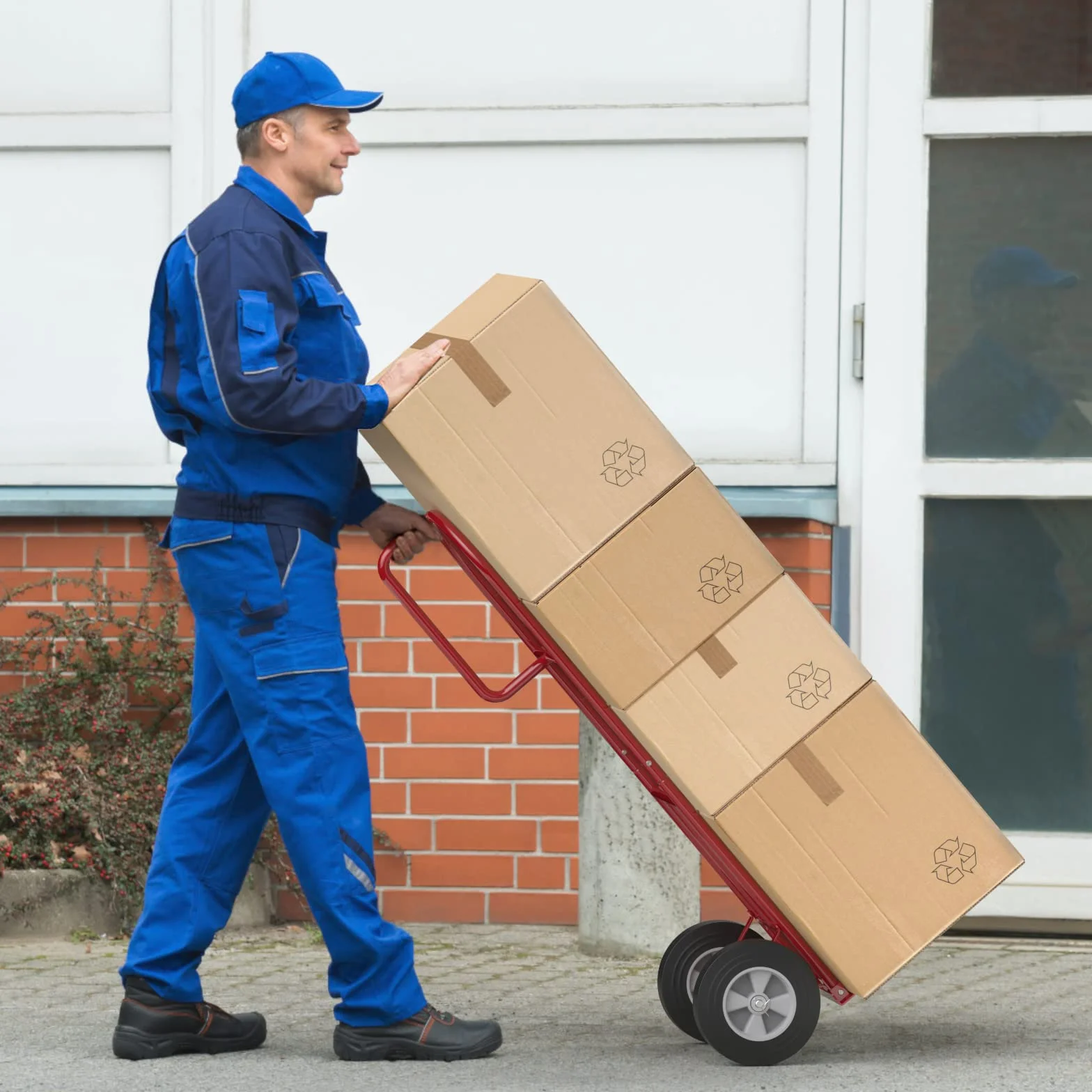 COSTWAY Wózek transportowy z uchwytem P, obciążenie do 300 kg, metalowy wózek do dużych obciążeń, wózek transportowy z dużymi kołami i składaną powierzchnią ładunkową, wózek transportowy ręczny (model