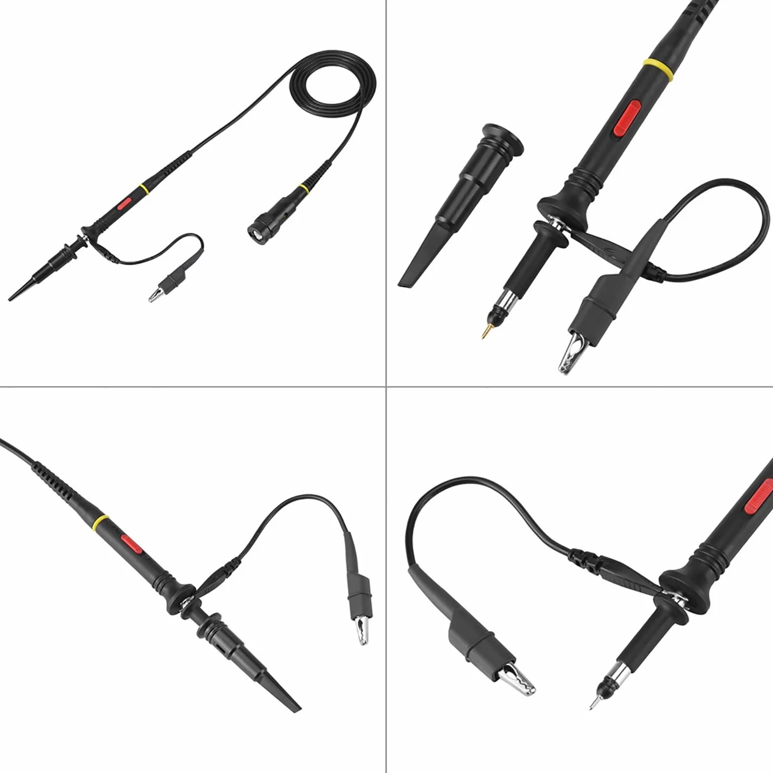 1pc P2200 Uniwersalny Wysoki Pp215, Sonda Zakres Sondy dokładność 200MHz Sonda Oscyloskopowa X1 Zestaw Akcesoriów BNC Sondy Klipsowe Kabel Klipsowy Czarny
