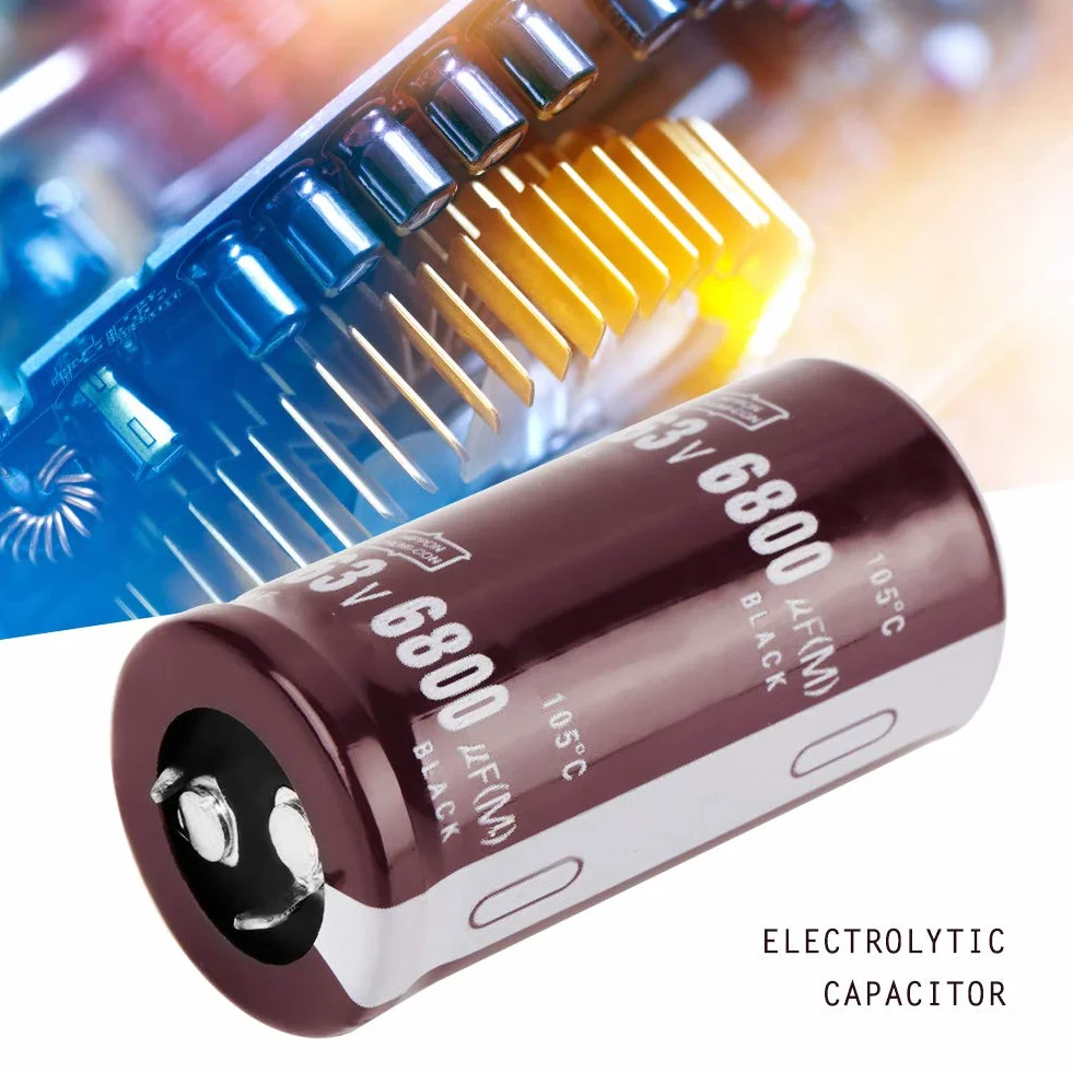 Kondensator Elektrolityczny 6800uF 63V Kondensator 2 szt. 63V 6800uF Kondensator Elektrolityczny 105 Bypass Filtrowanie Strojenie Obwodu Energii