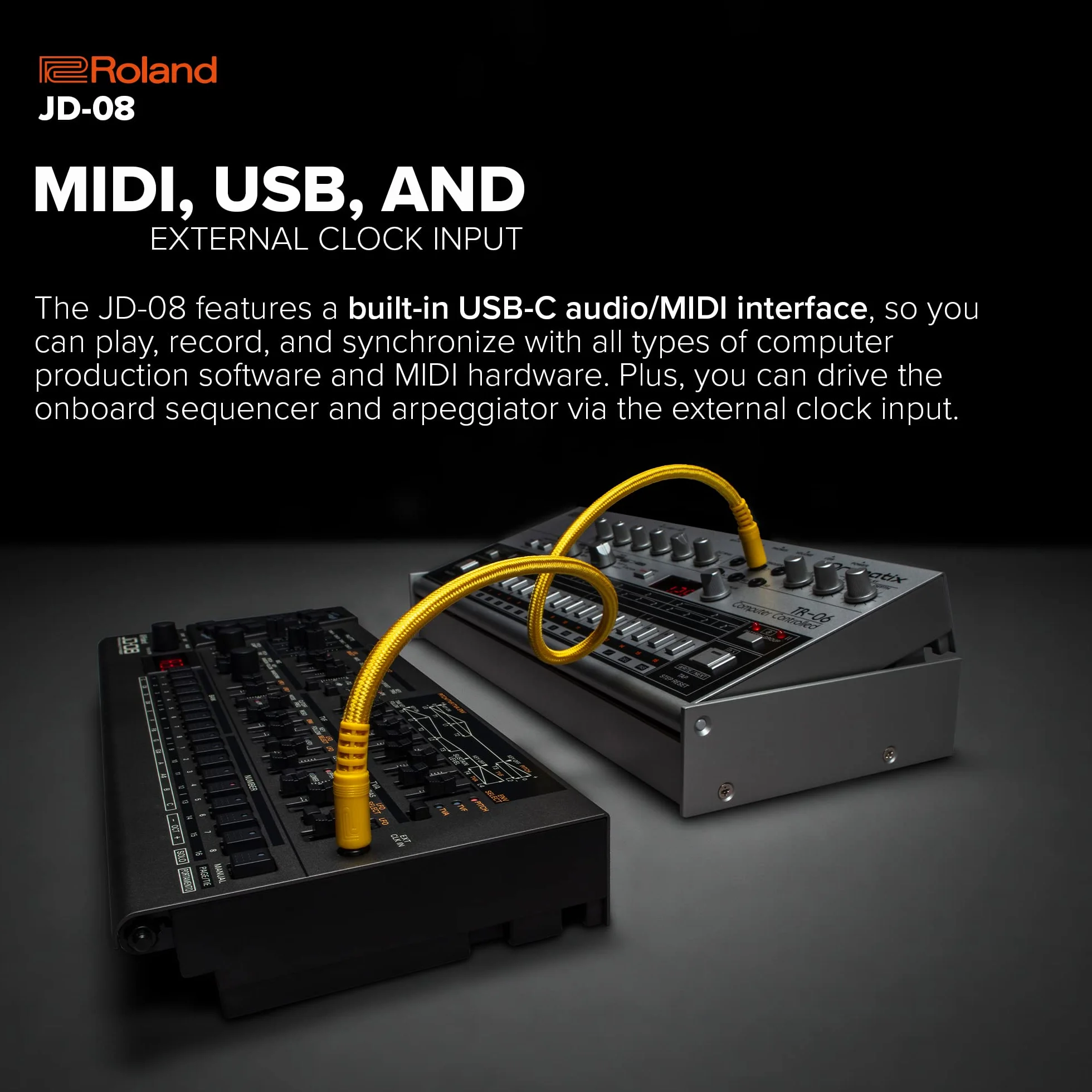 Syntezator Roland Boutique JD-08 – Kompaktowa, Nowoczesna Reedycja Legendarnego Roland JD-800 z lat 90-tych z Nowymi Efektami, Sekwencerem Polifonicznym i nie tylko – Lekkie, Mobilne