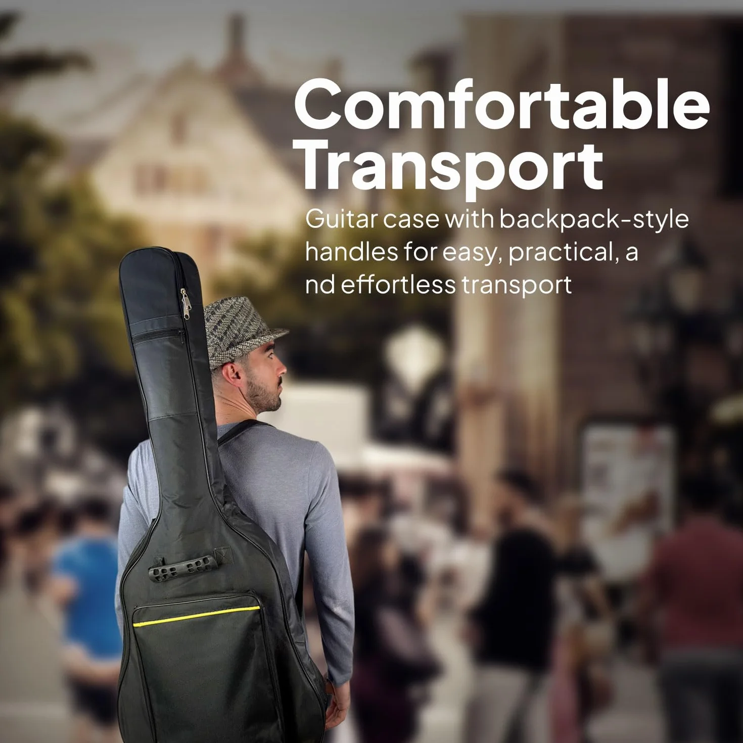 OcioDual Torba na gitarę Gig Bag Guitar Case do akustyki klasycznej gitary westernowej czarna, czarny
