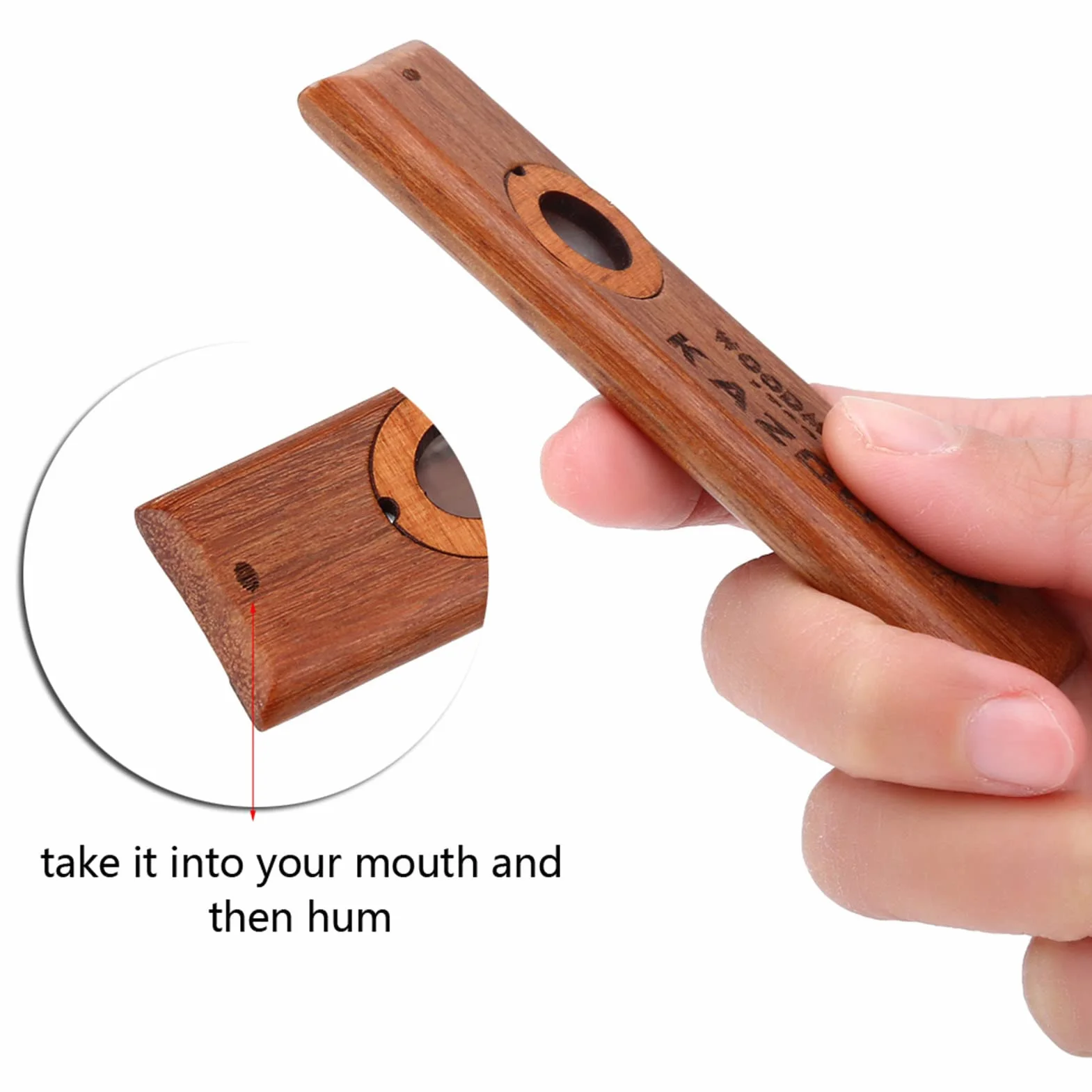 Drewniany Kazoo, Instrument Kazoo, Vintage Drewniany Kazoo Ukulele Partner Gitarowy Łatwy do Nauczenia Instrument Muzyczny