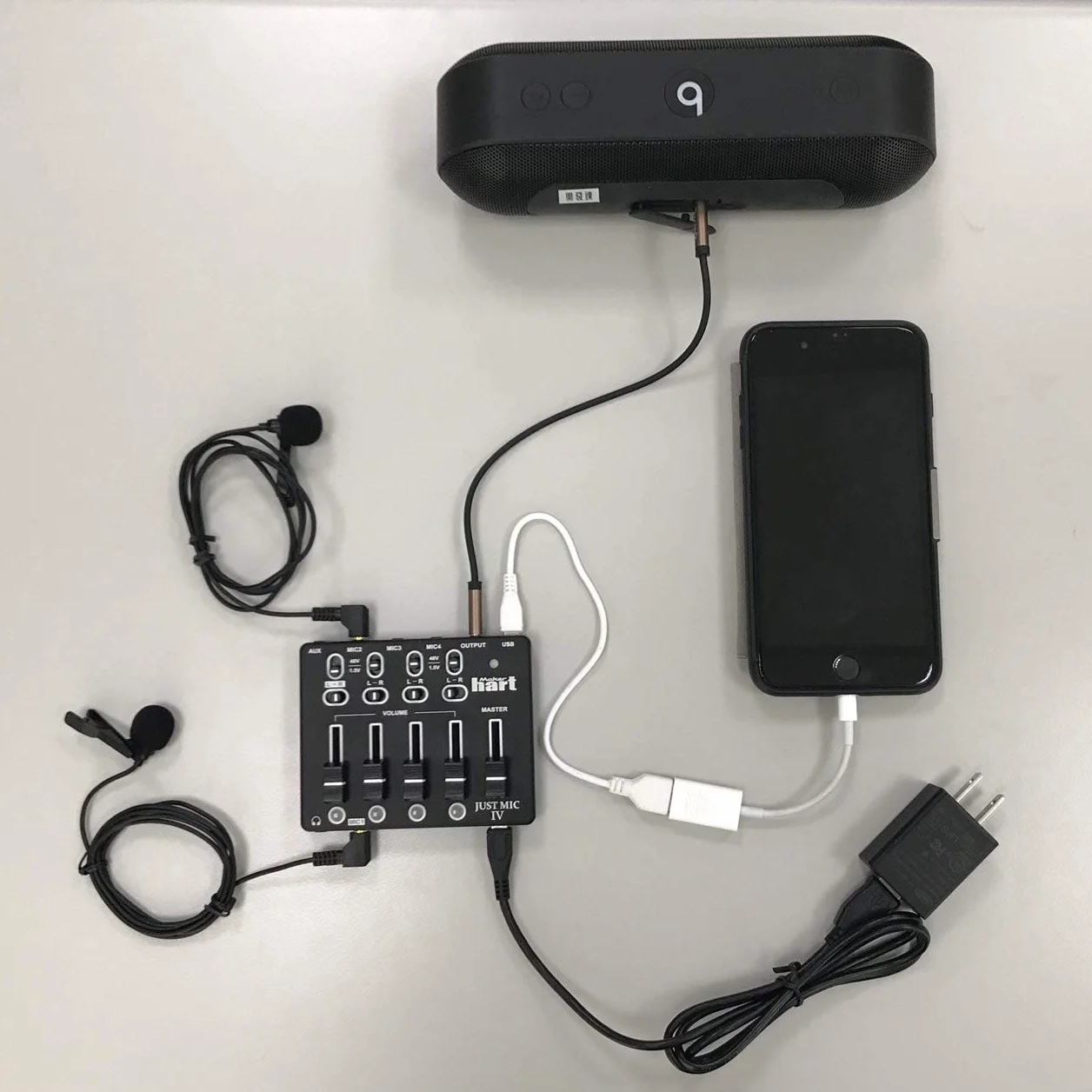 Maker hart Just Mic 4 mini mikser mikrofonowy 4 kanały/przenośne zasilanie fantomowe/interfejs audio