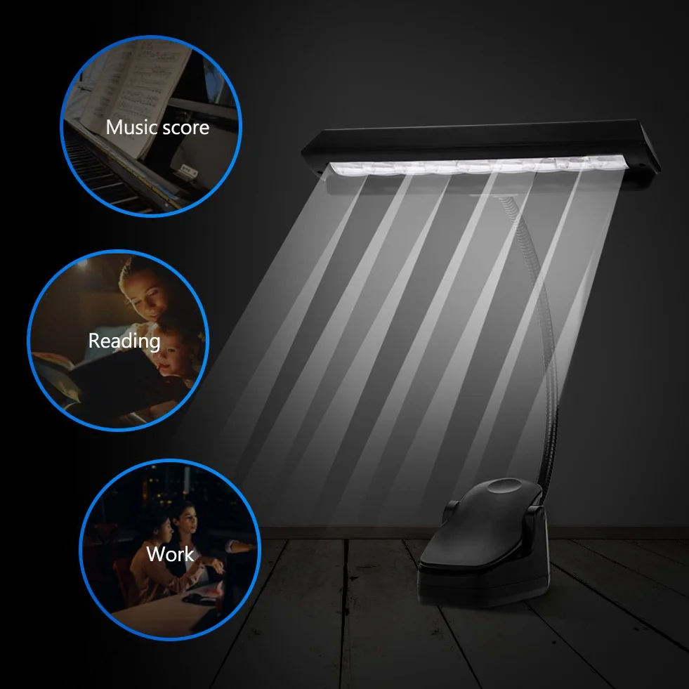 9 LED Clip on Light, przenośna lampka do czytania w sypialni