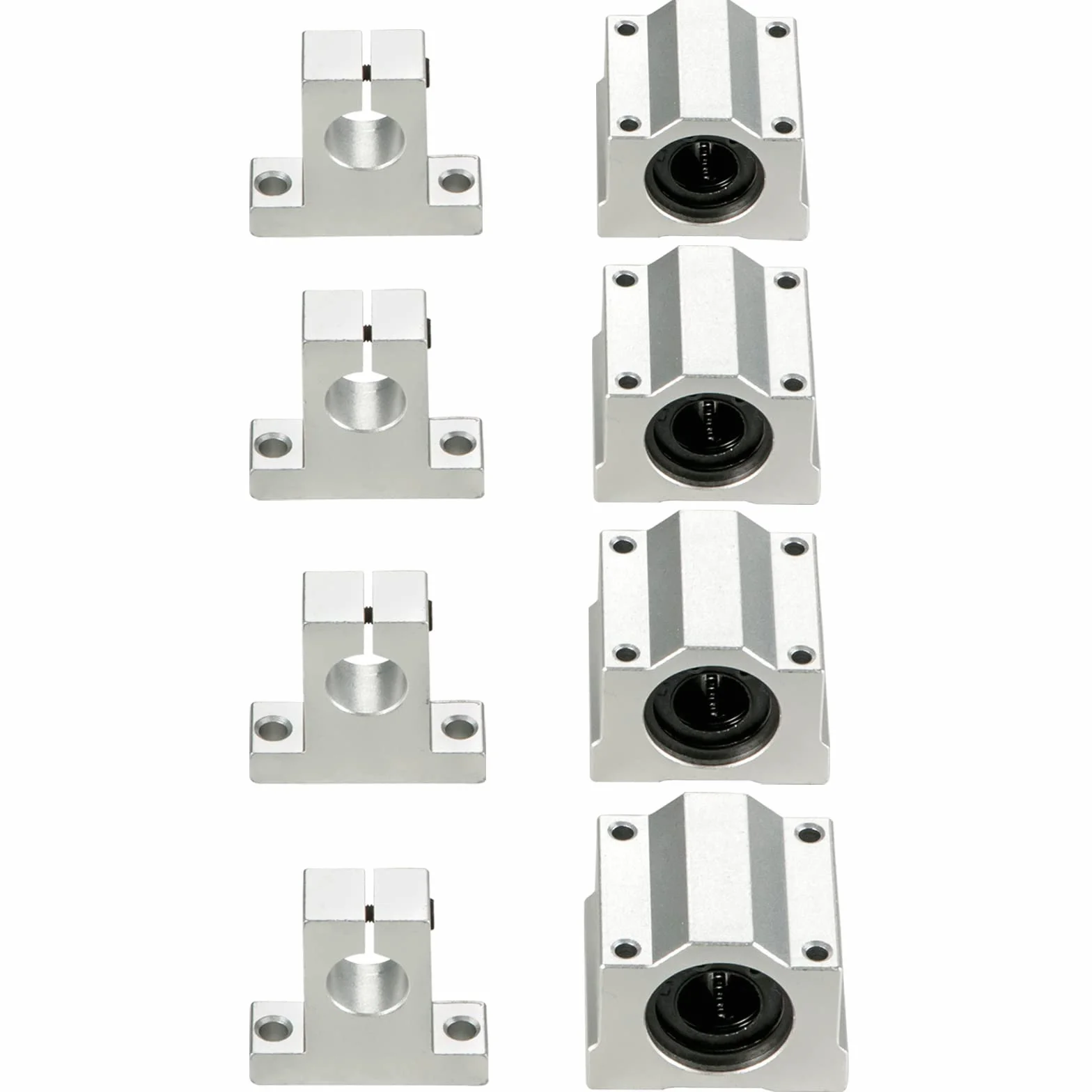 VEVOR Zestaw szyn liniowych SFC20 1000 mm, 2 szyny prowadzące 39,4"/1000 mm SFC20, 4 bloki przesuwne SC20, 4 szyny liniowe i zestaw łożysk do maszyn