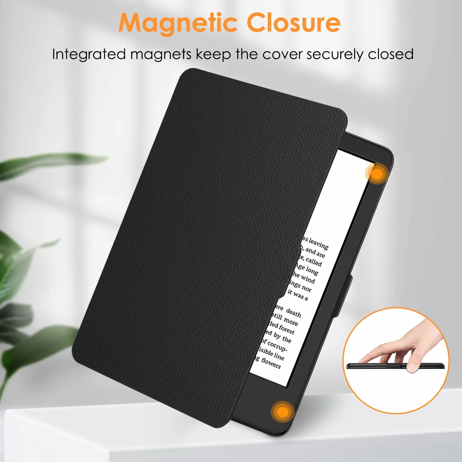 Fintie Etui na 6" Kindle (11. Generacji) - 2024/2022, Lekkie Etui Ochronne z Funkcją Automatycznego Uśpienia/Wybudzenia na 6-Calowy Kindle Basic 2024, Czarny