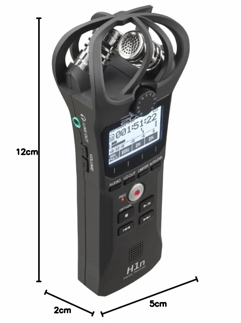 Zoom H1n przenośny rejestrator 2-ścieżkowy USB, para mikrofonów X/Y, czarny