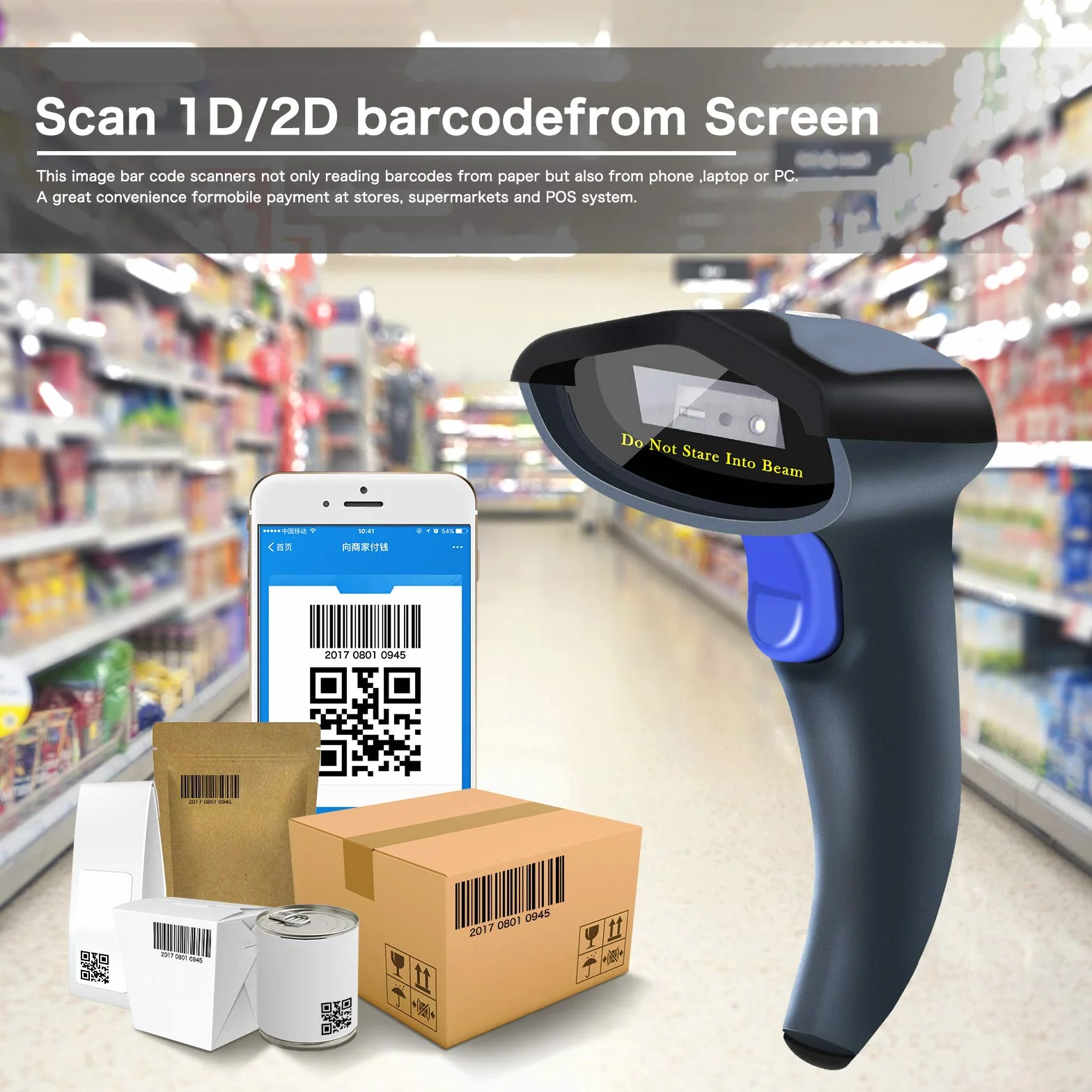 NETUM Skaner kodów kreskowych Bluetooth 2D 3 w 1 (2,4 G bezprzewodowy i Bluetooth i USB) czytnik kodów kreskowych skanowanie QR PDF417 DataMatrix Maxicode do telefonu komórkowego Android iOS PC komputer W8-X