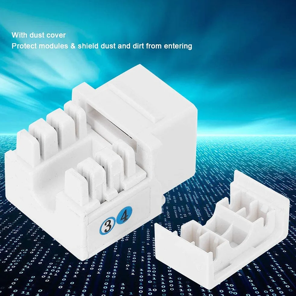 Keystone Rj11,Rj11 Keystone 5 Szt. Telefoniczny Moduł Głosowy, Akcesorium do Okablowania Sieciowego, Pojedynczy Port RJ11 Cat 3 z Osłoną Przeciwpyłową, Zintegrowany Moduł Sieciowy do Inżynierii Sieci
