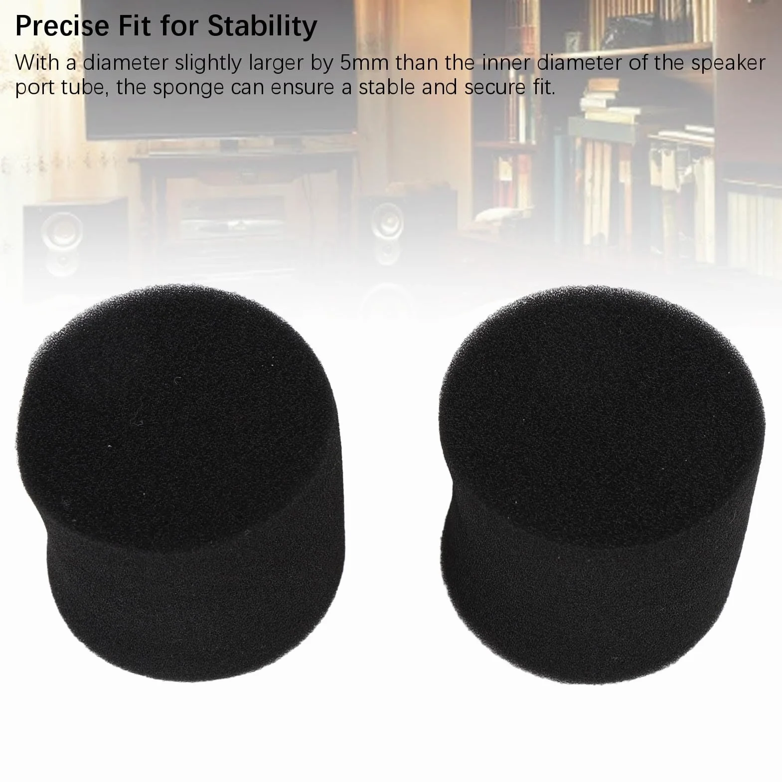Jectse Gąbka do Szafki Głośnikowej Gąbka, Wtyczka Pianki Basowej Rurki Portu, wysokość 60 Mm o średnicy 50 Mm, Poprawa Dźwięku, Odruch Basowy dla Głośników, Samochody Domowe i Systemy