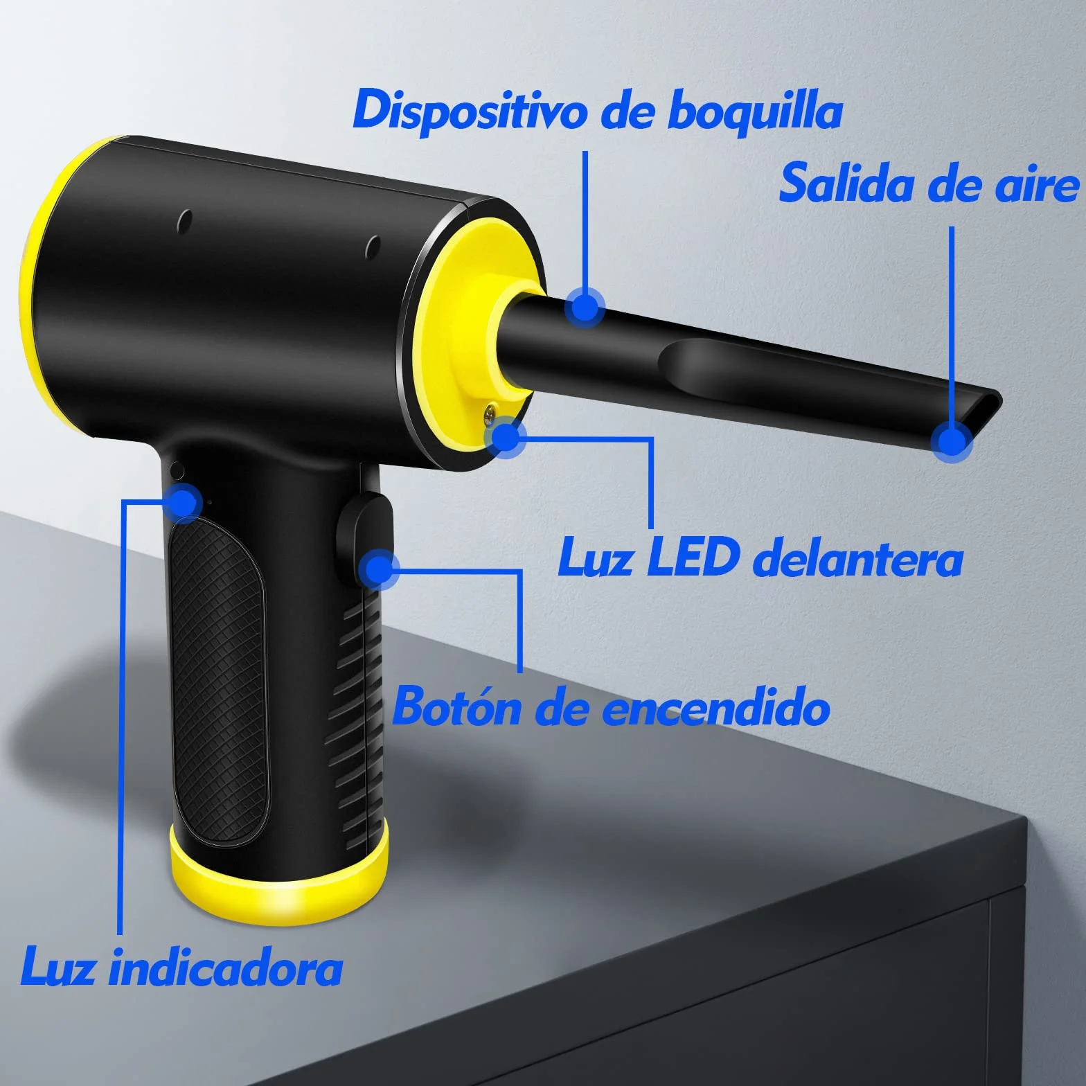 Anykuu 7500mAh Akumulator Elektryczny Dmuchawa Pyłu Sprężone Powietrze 3 Biegi Regulacja z LED Światło Elektryczny Miotełka Sprężone Powietrze Czyszczenie