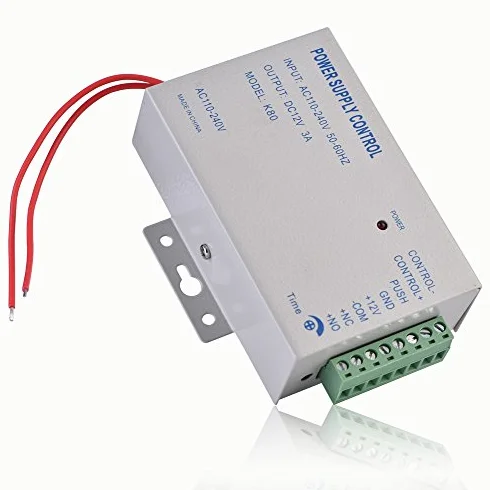 Zasilacz dostępu do drzwi, wejście AC110 V-240 V, wyjście DC 12 V, 3 A, 30 W, kontroler zasilania do systemu kontroli dostępu do drzwi