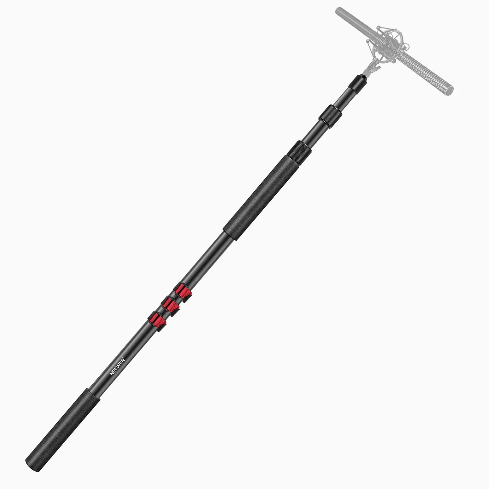 NEEWER NW-7000 ramię wysięgnika mikrofonu, 3-częściowe wysuwane ramię mikrofonu ręcznego z adapterem śrubowym 3/20.3 cm i 3/20.3 cm do 5/20.3 cm, regulowana długość 0,9 m do 2,4 m, pomocniczy