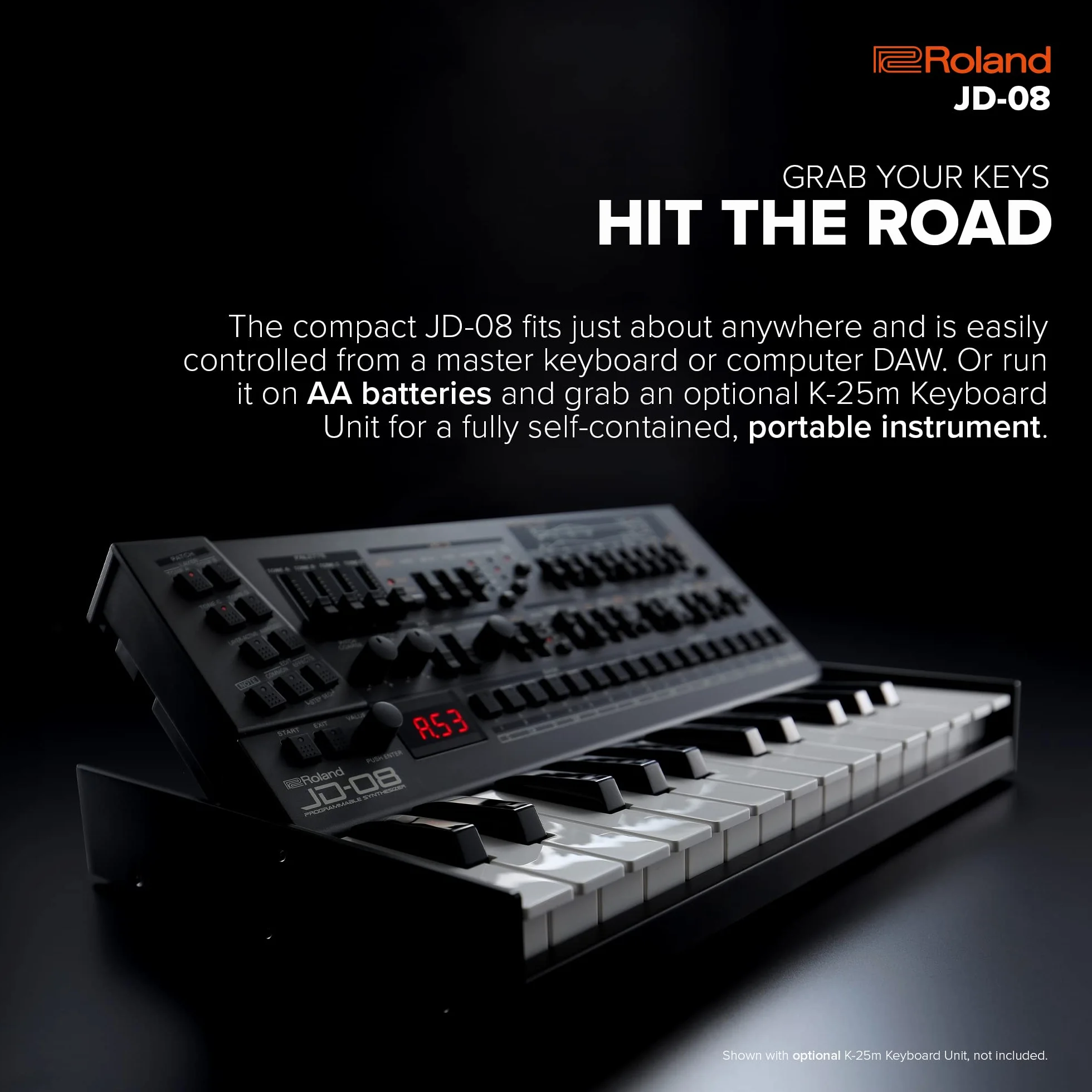 Syntezator Roland Boutique JD-08 – Kompaktowa, Nowoczesna Reedycja Legendarnego Roland JD-800 z lat 90-tych z Nowymi Efektami, Sekwencerem Polifonicznym i nie tylko – Lekkie, Mobilne