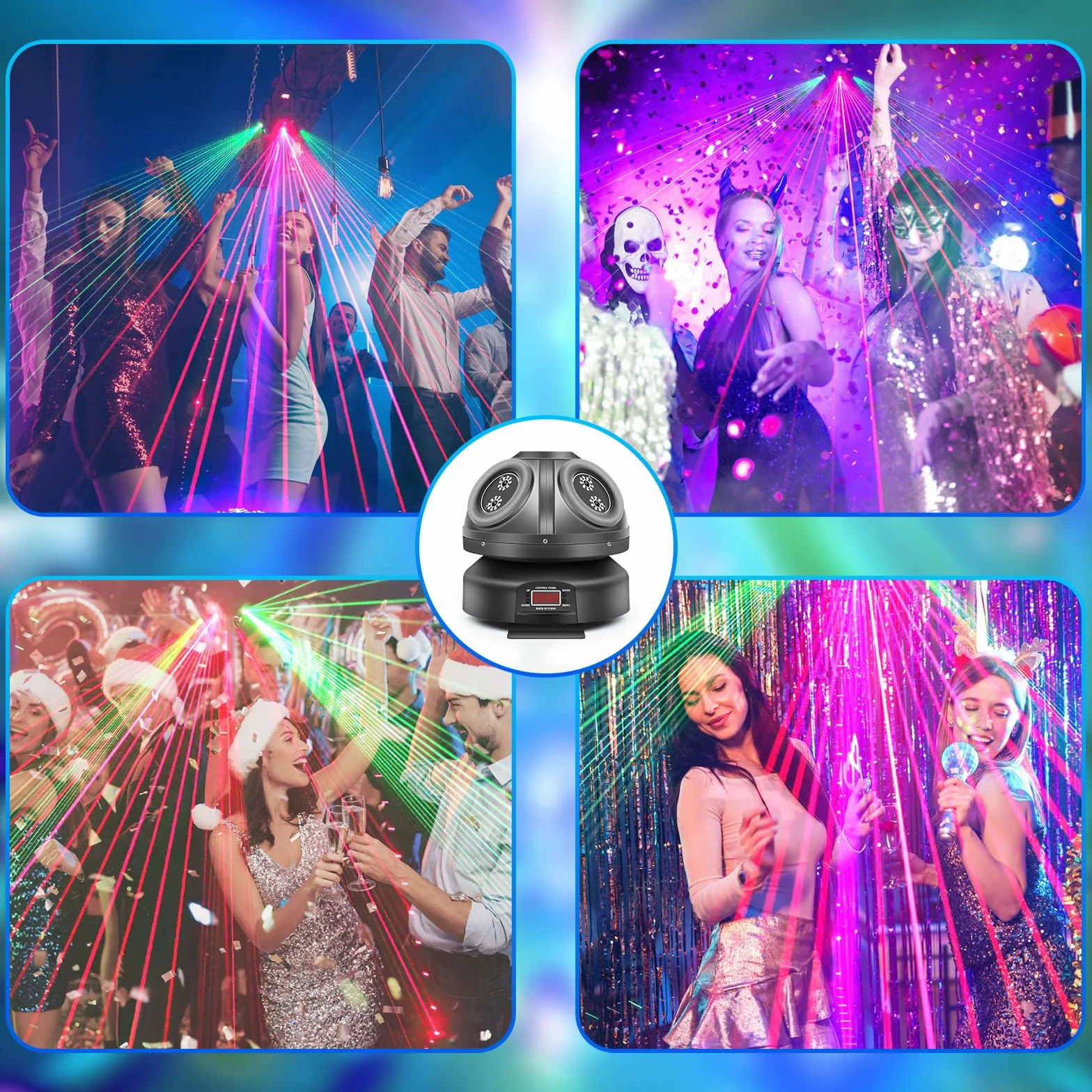 Światło dyskotekowe, światło imprezowe, ruchoma głowica T100, projektor DJ ze światłem LED RGB sterowany muzyką, oświetlenie dyskotekowe DJ, reflektor z efektem DMX, do KTV, spotkań rodzinnych, ślubu