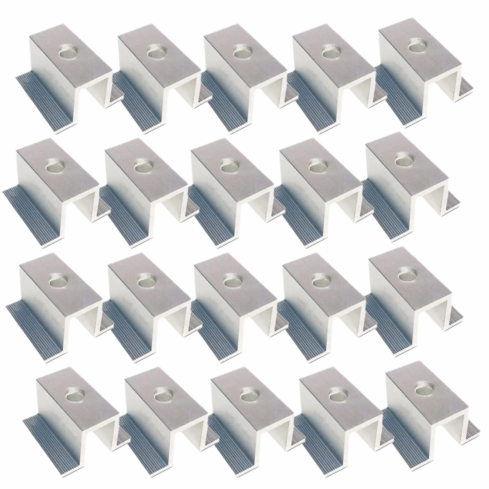 20 paneli słonecznych aluminiowe wsporniki mocujące do panelu słonecznego Zestaw montażowy do panelu słonecznego centralny zacisk wysokość modułu 30-50 mm