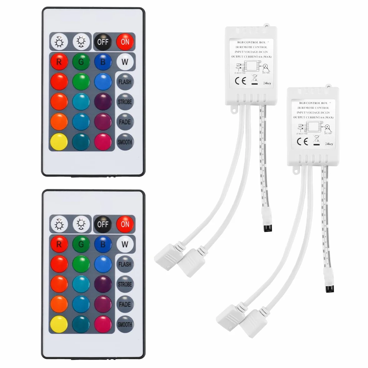 2 szt. 24 klawiszy bezprzewodowy pilot zdalnego sterowania z odbiornikiem LED Strip Controller RGB dla 3528 5050 SMD RGB LED Strip Lights