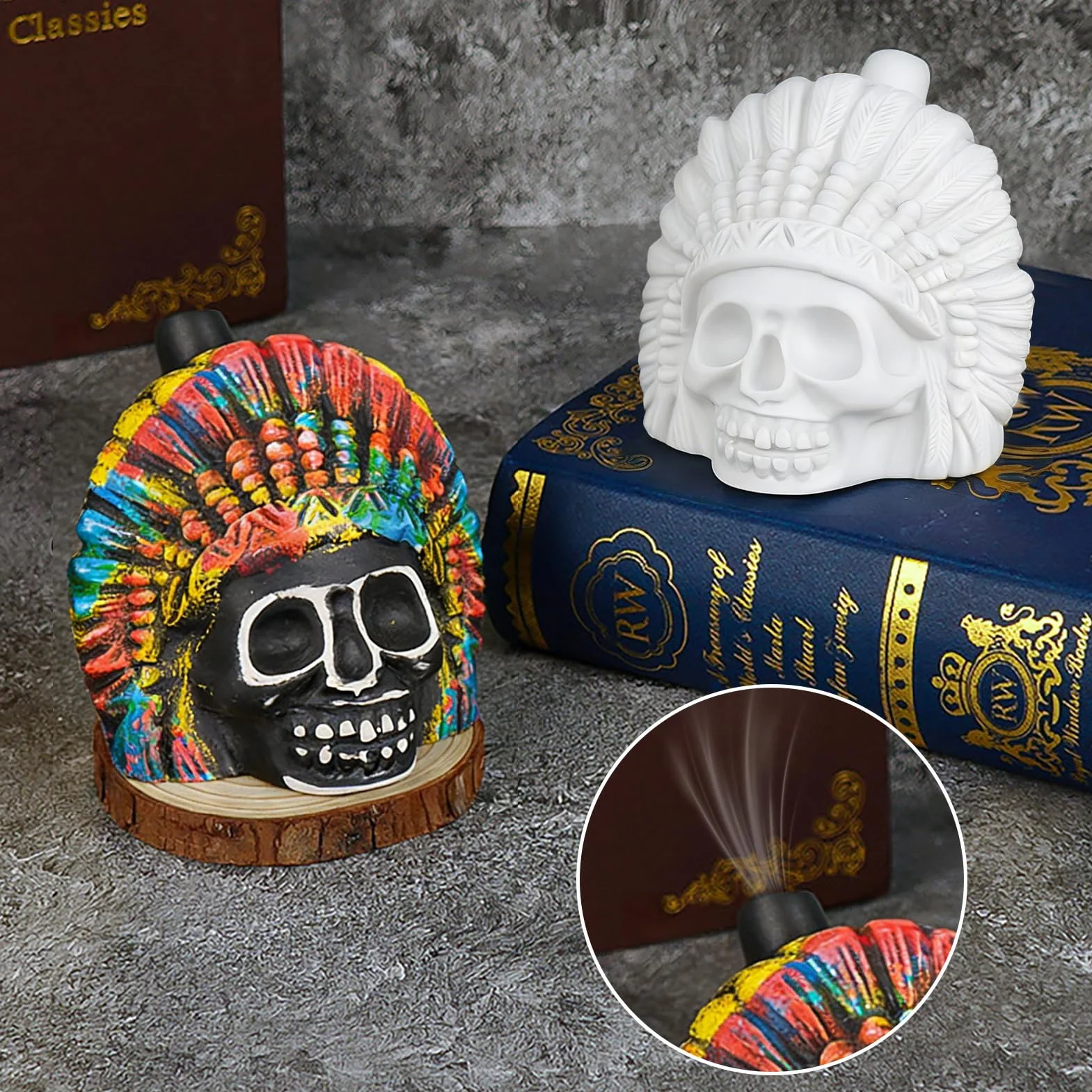 Aztecka gwizdek śmierci, gwizdek Aztec Death Whistle z autentycznymi ludzkimi krzykami, bardzo głośna gwizdek wojenny, przy ponad 125 decybelach, dekoracja z horroru na Halloween i Dzień Zmarłych (G)