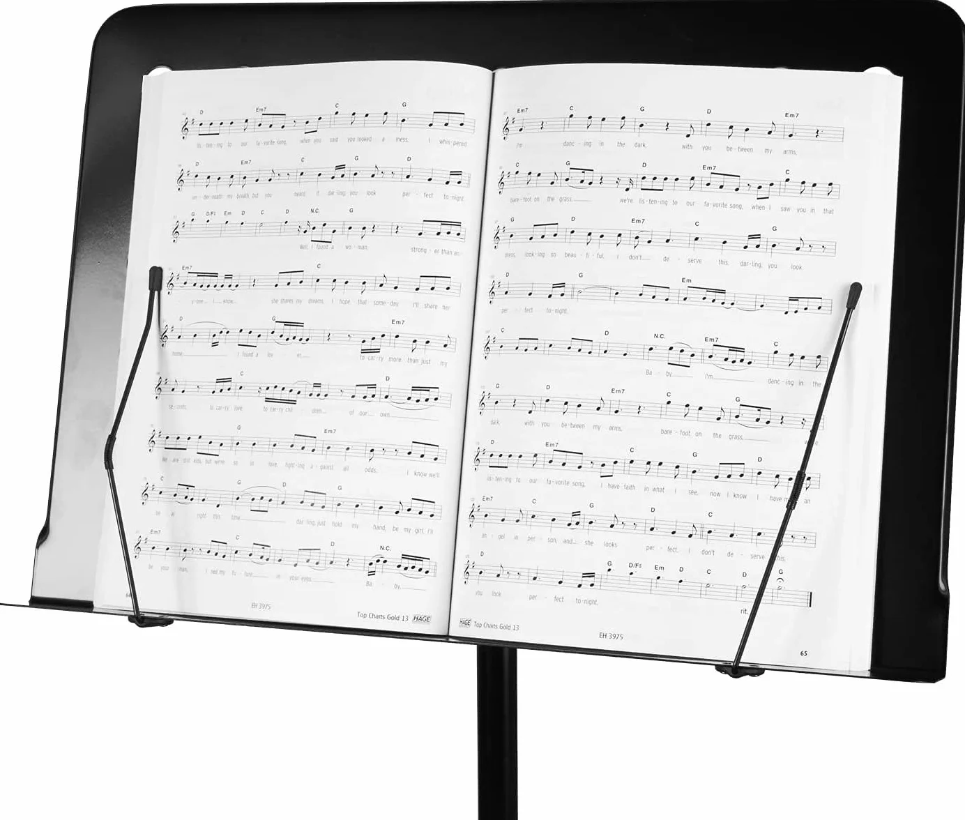 Cascha Hh 2068 Stojak Muzyczny z Uchwytem Na Nuty, Czarny