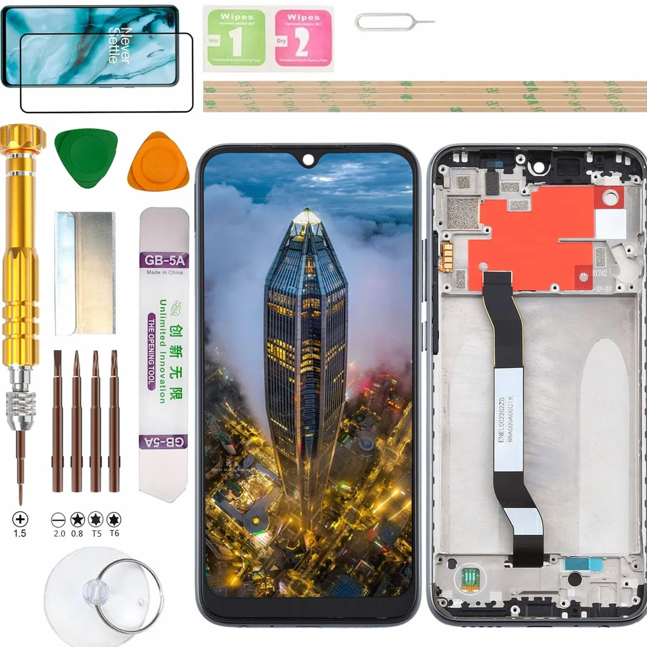 Zespół wyświetlacza LCD do Xiaomi Redmi Note 8T M1908C3XG zestaw do wymiany ekranu (czarny)
