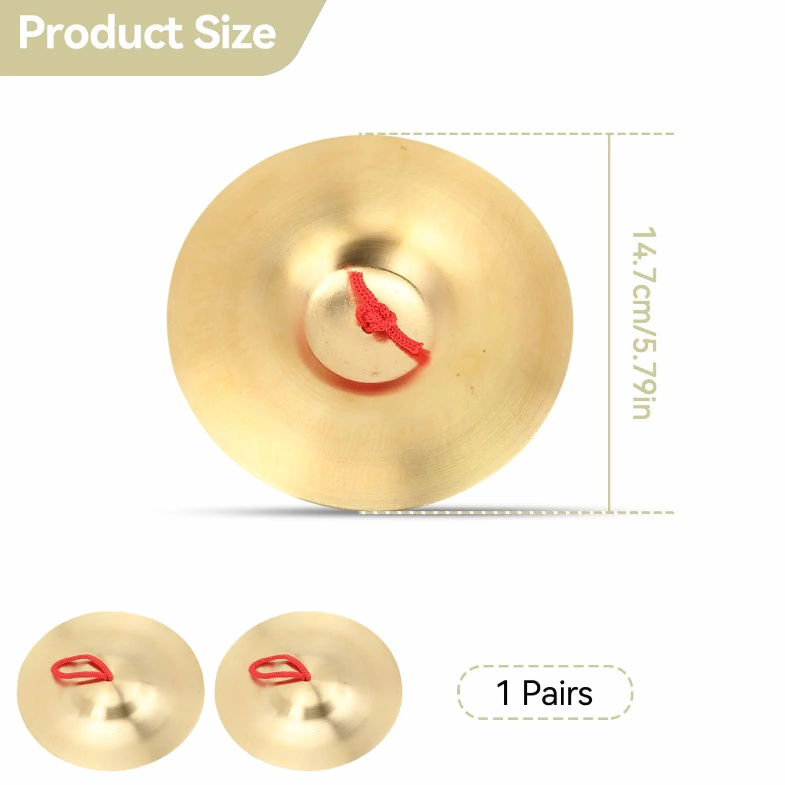 Crash Cymbal, 2 szt. Mosiężny ręczny instrument perkusyjny Instrument perkusyjny dla dzieci Dorośli