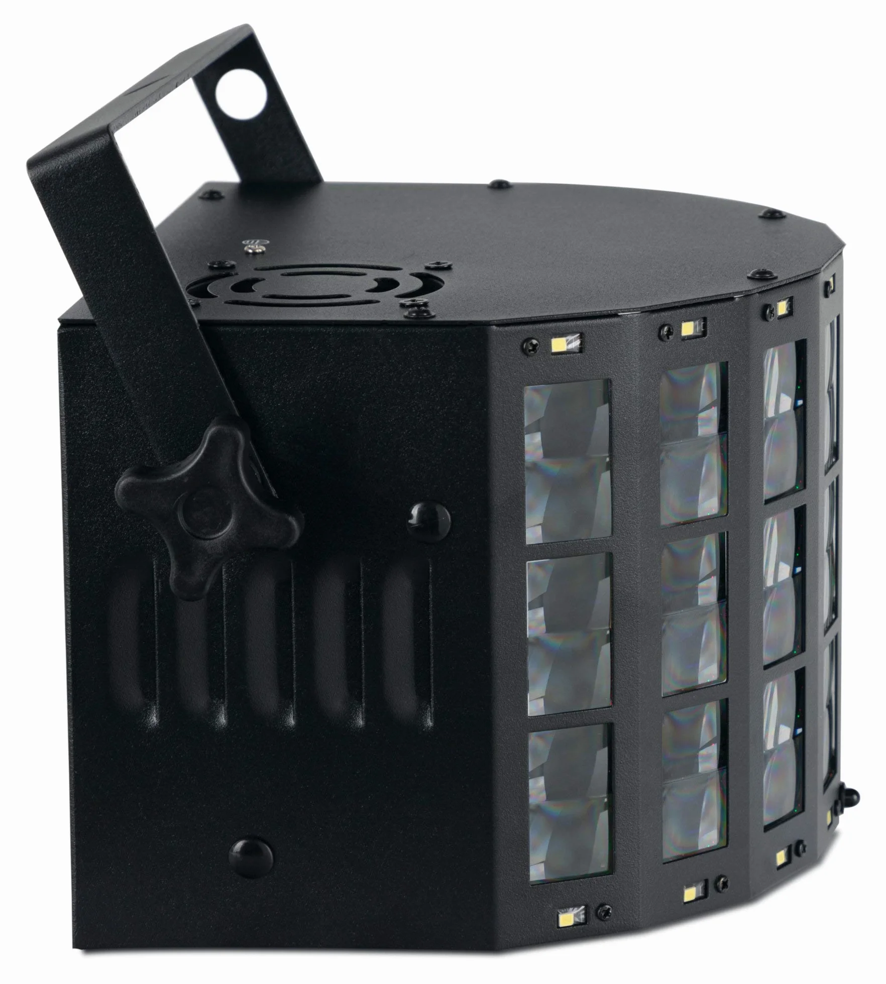 Showlite DS-3 LED Derby efekt świetlny – hybrydowy efekt promieniowania ze stroboskopem – efekt świetlny RGBW na imprezę, do baru i mobilnych DJ-ów – hybrydowy reflektor ze sterowaniem DMX i