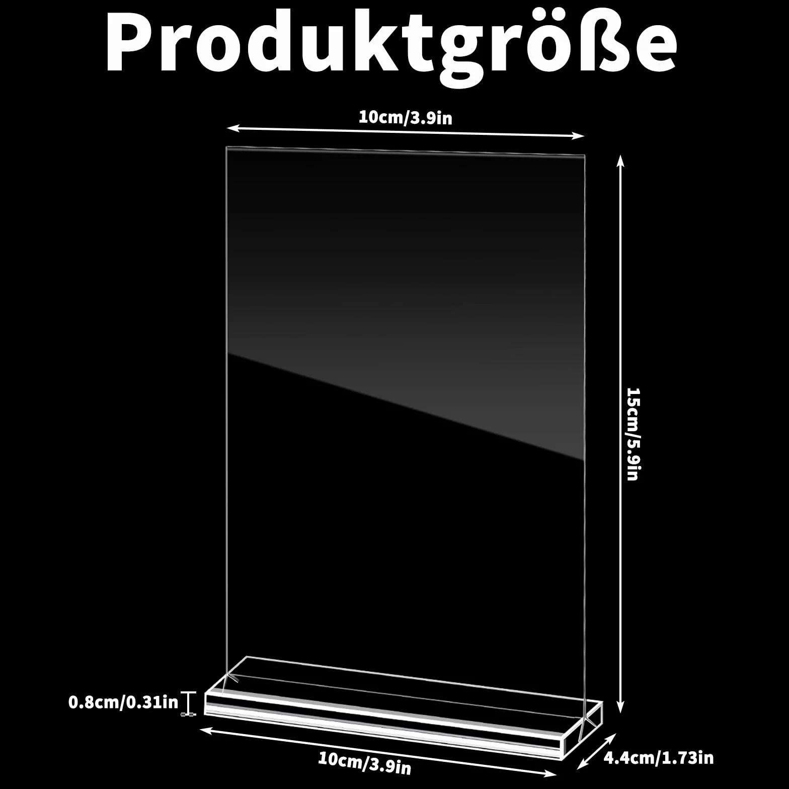 Yoosso Stojak A6, 4 sztuki, tabliczki z cenami, numery stołów, wesele, uchwyty na karty obiadowe, akrylowe, dobra stabilność, do reklamy, karty menu, na wesele, do kawiarni, restauracji (15 x 10 cm)