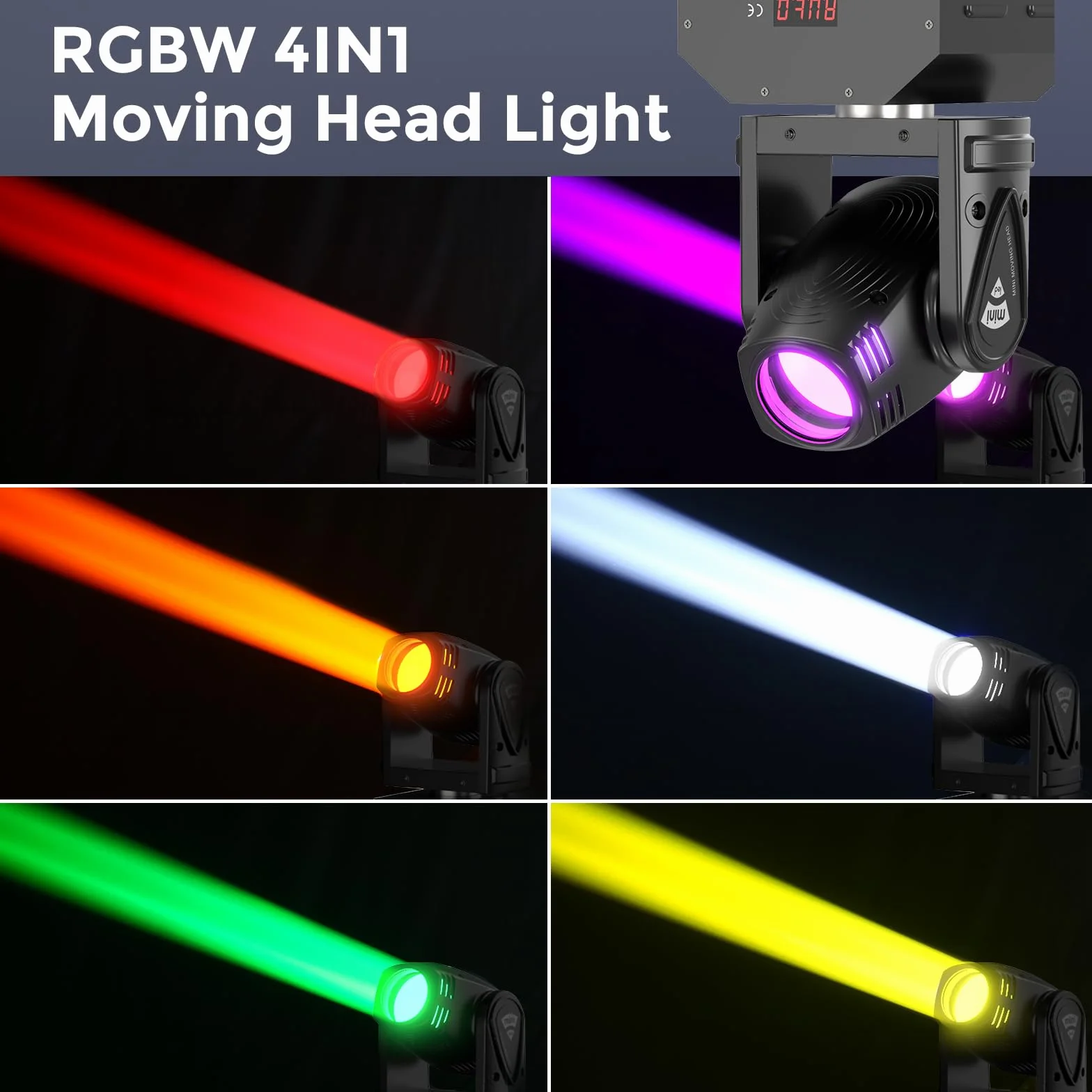 UKing 30W LED Moving Head Beam DMX RGBW 11/13 CH Światło Dyskotekowe Efekty Świetlne Sterowanie Muzyką DJ