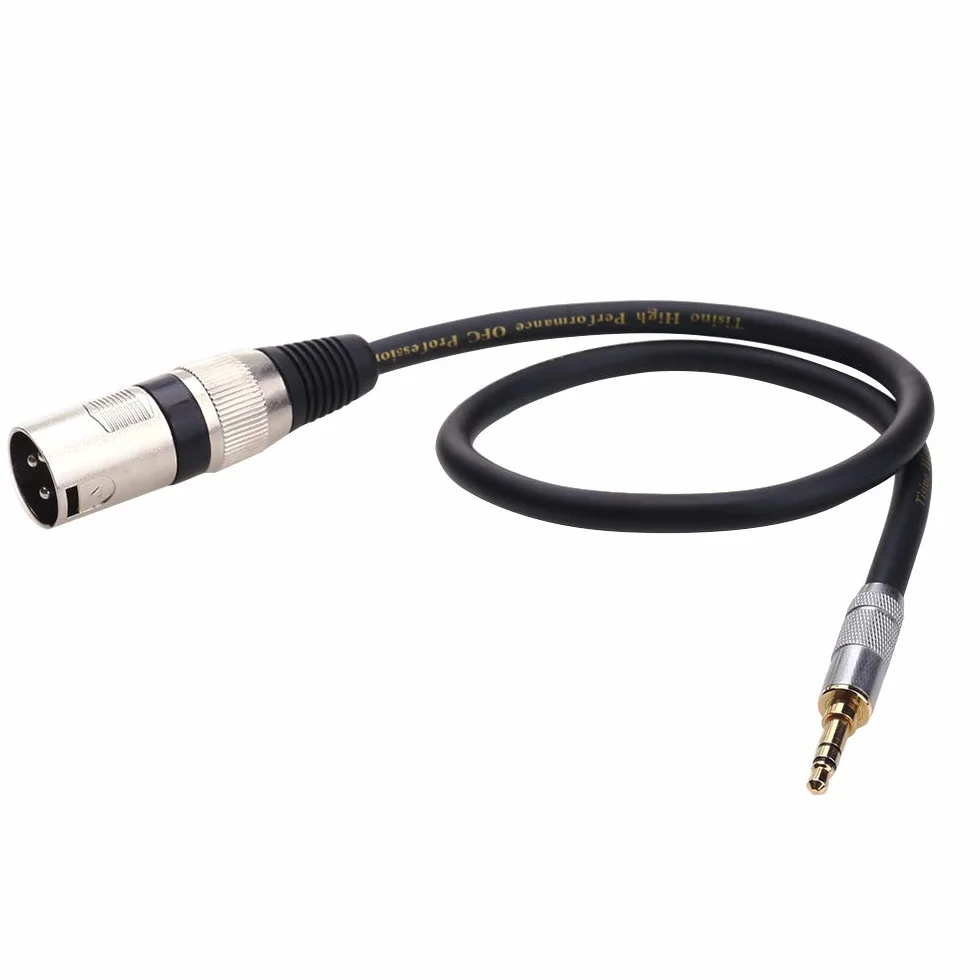 Tisino Kabel 3,5 mm TRS do XLR Męski, Niezbalansowany Stereo Mini Jack do 3-pin XLR Kabel Audio do Smartfona, Laptopa, Tabletu, Miksera, Aktywnego Głośnika i Sprzętu Audio