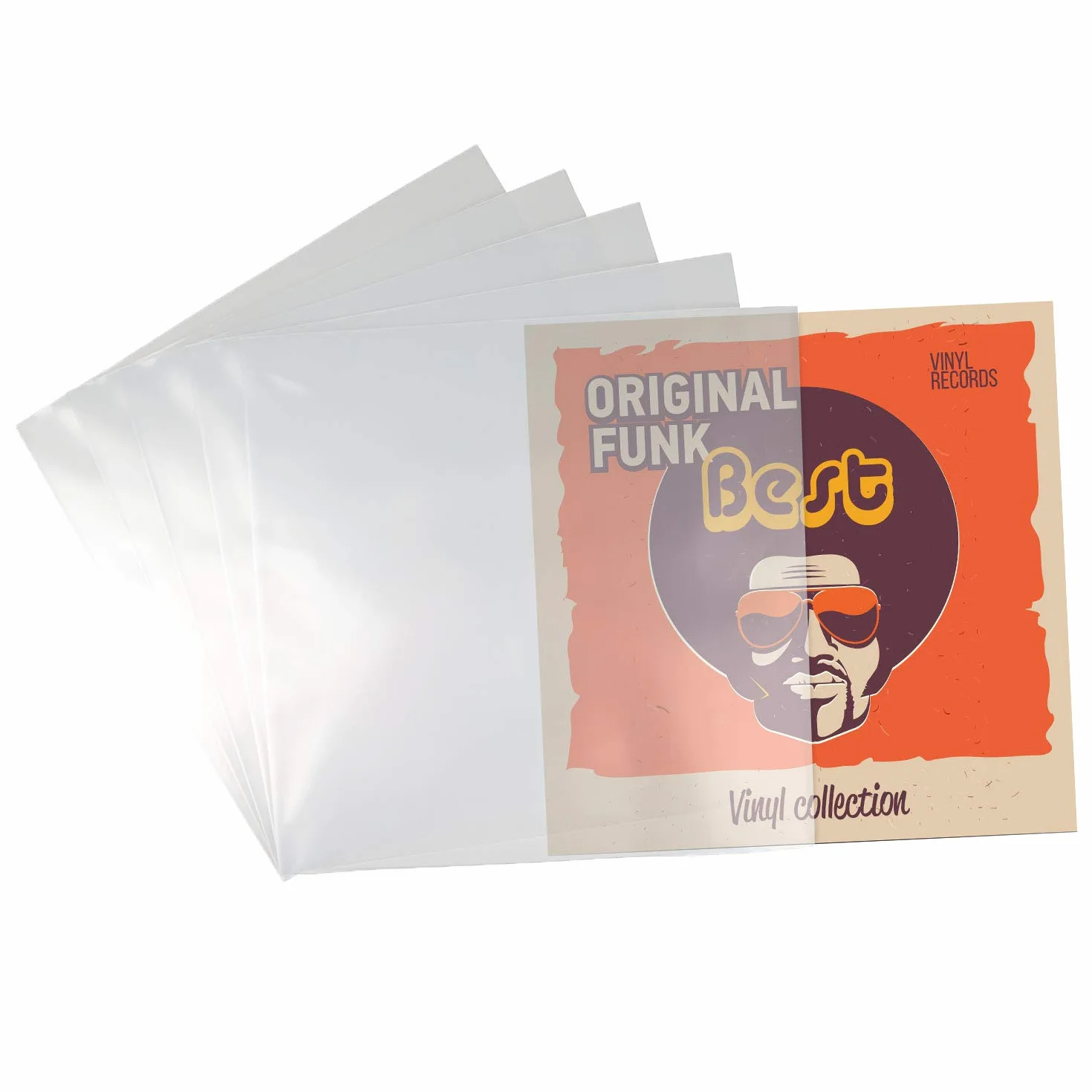 Beats & More Premium LP 12" pokrowce ochronne – winylowe koszulki na płyty gramofonowe – optymalna ochrona płyt gramofonowych – 50 sztuk – wyprodukowano w Niemczech – 325 mm x 325 mm x 0,10 mm