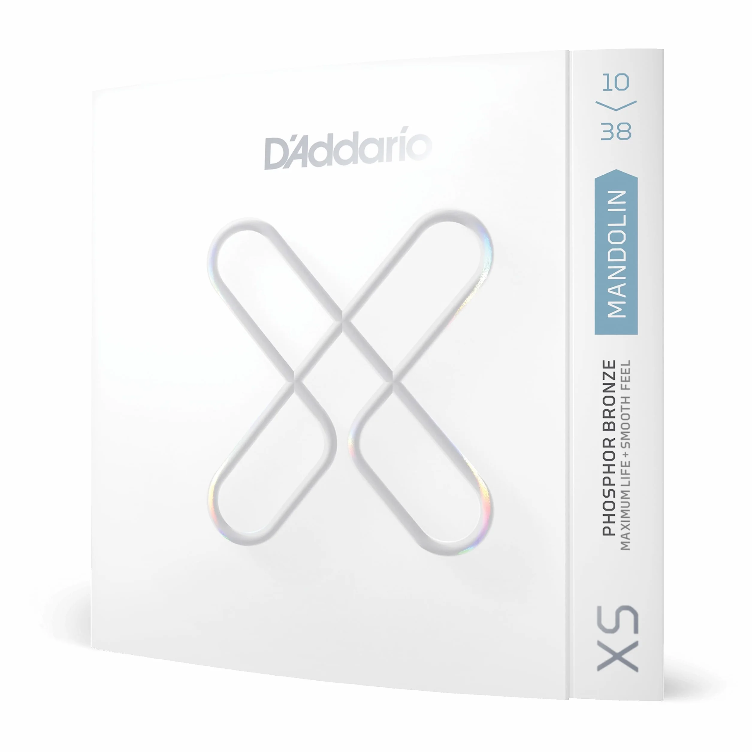 D'Addario Struny mandoliny - powlekane struny mandoliny - brąz fosforowy XS - do 8 strun mandoliny - maksymalna żywotność, gładkie w dotyku - XSM1038 - lekkie, 10-38