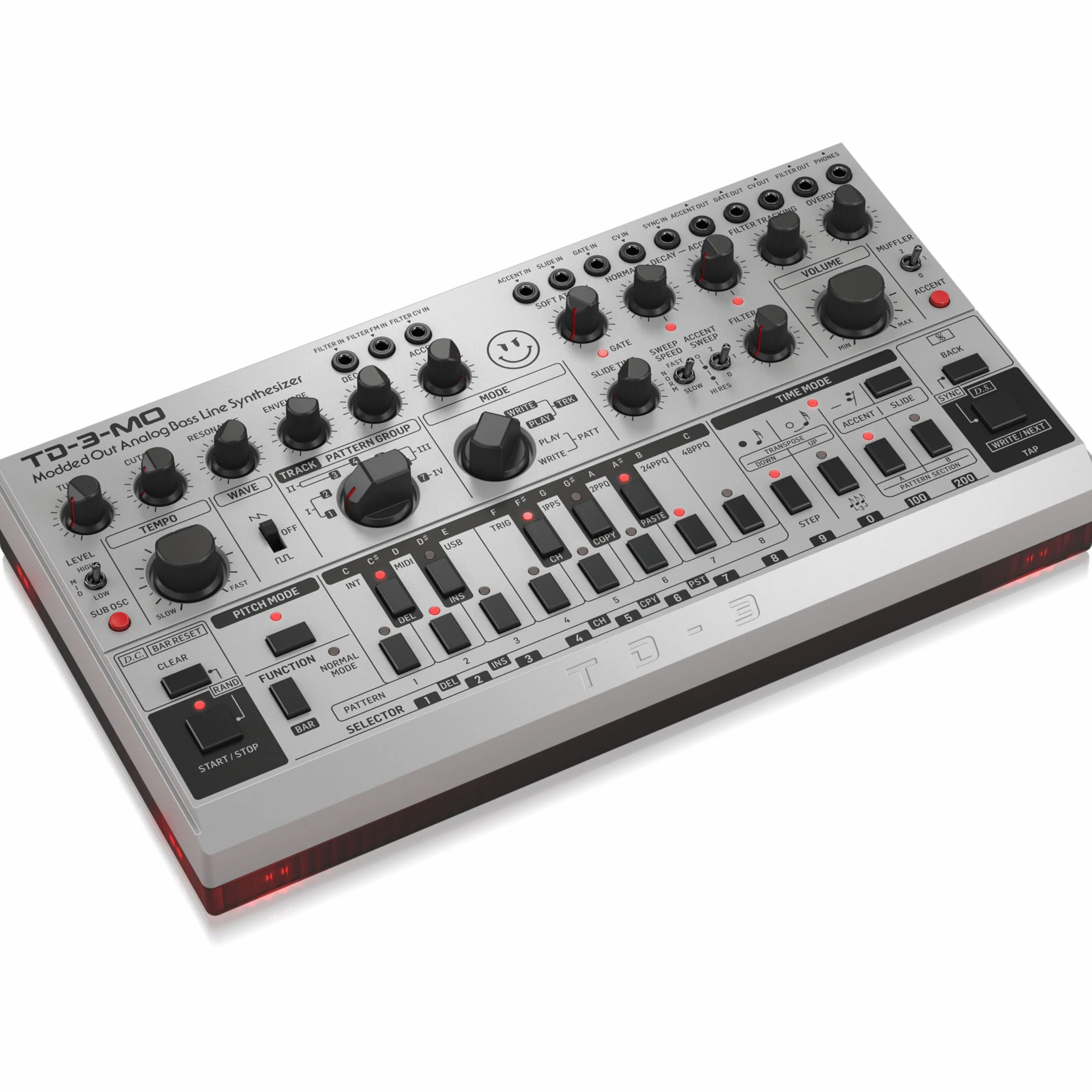 Behringer TD-3-MO-SR Desktop Synthesizer Analog Bass Line Synthesizer Silver