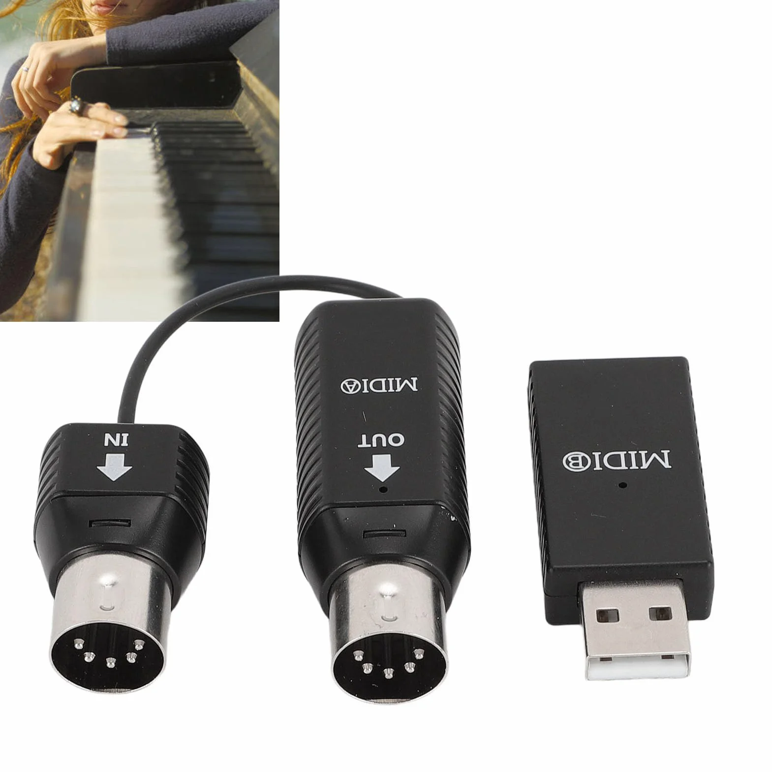 Adapter Bezprzewodowy MIDI Bezprzewodowy System Transmisji MIDI MIDI na USB Kontroler MIDI Plug and Play dla Pianina Cyfrowego Klawiatura do Urządzenia MIDI dla Systemu OS X dla