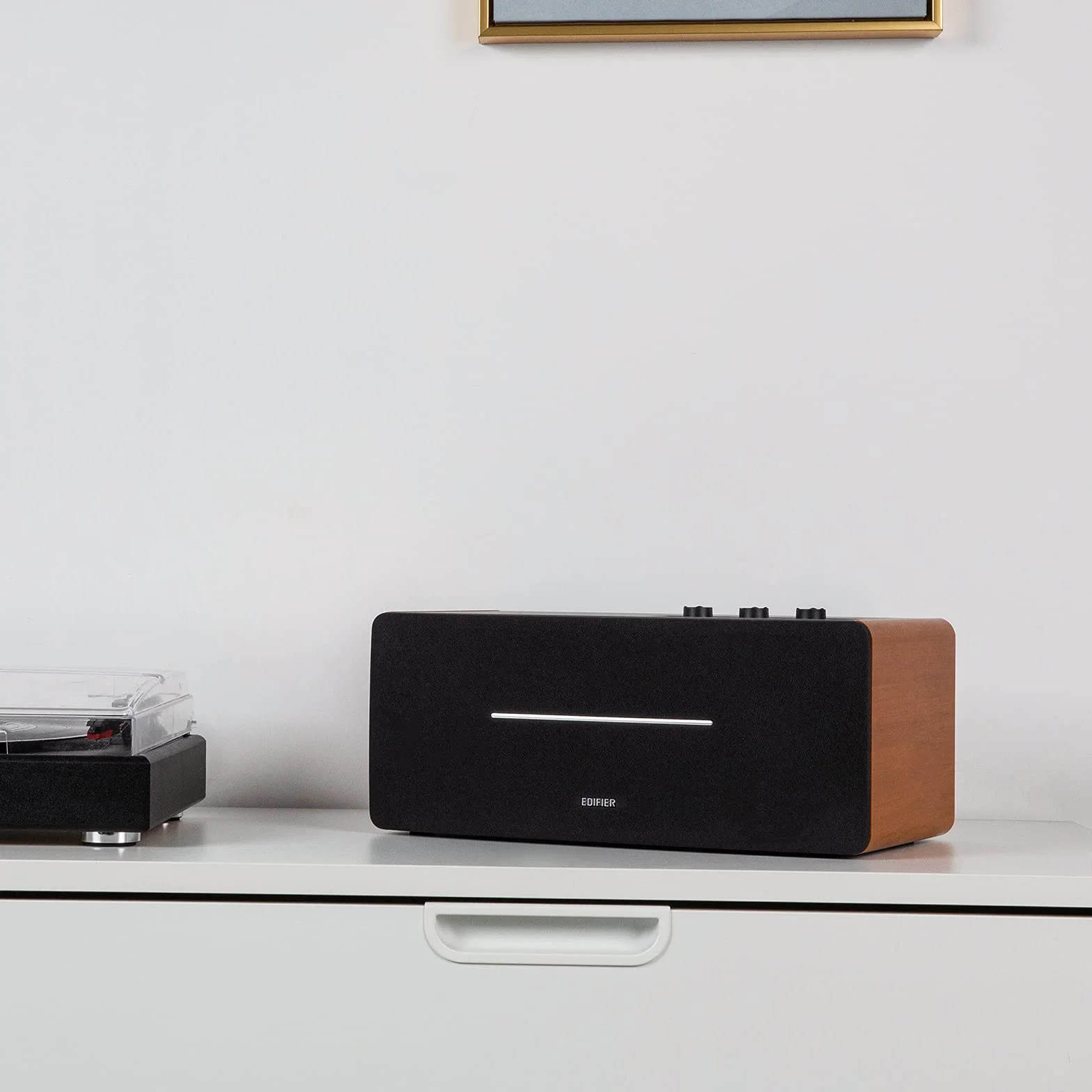 EDIFIER D12 kompaktowy system głośników stereo (70 W) z Bluetooth 5.0 i pilotem zdalnego sterowania na podczerwień – idealny do jadalni, kuchni, miejsca pracy.