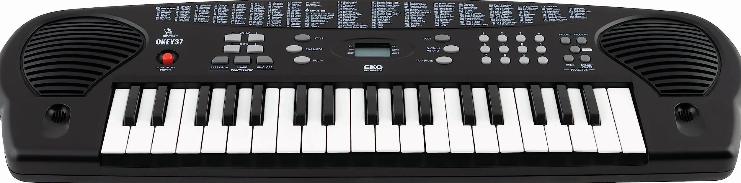 EKO KEYBOARDS - OKEY 37, Klawiatura cyfrowa 3-oktawowa, Kolor Czarny